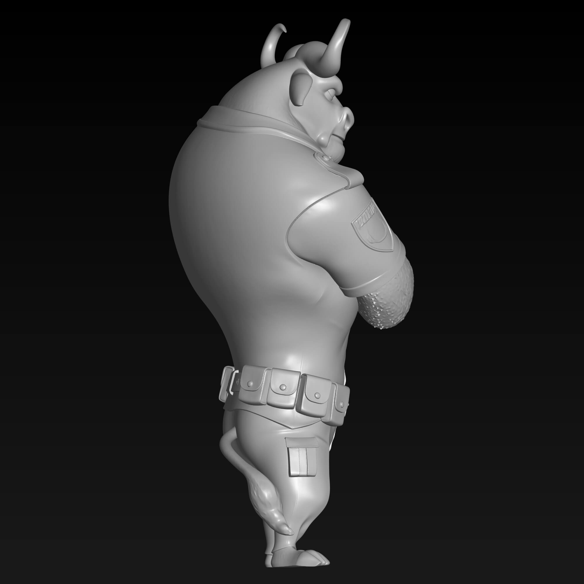 Chief Bogo 3D STL File Zootopia Buffalo Police Chief Figure 3D Model
