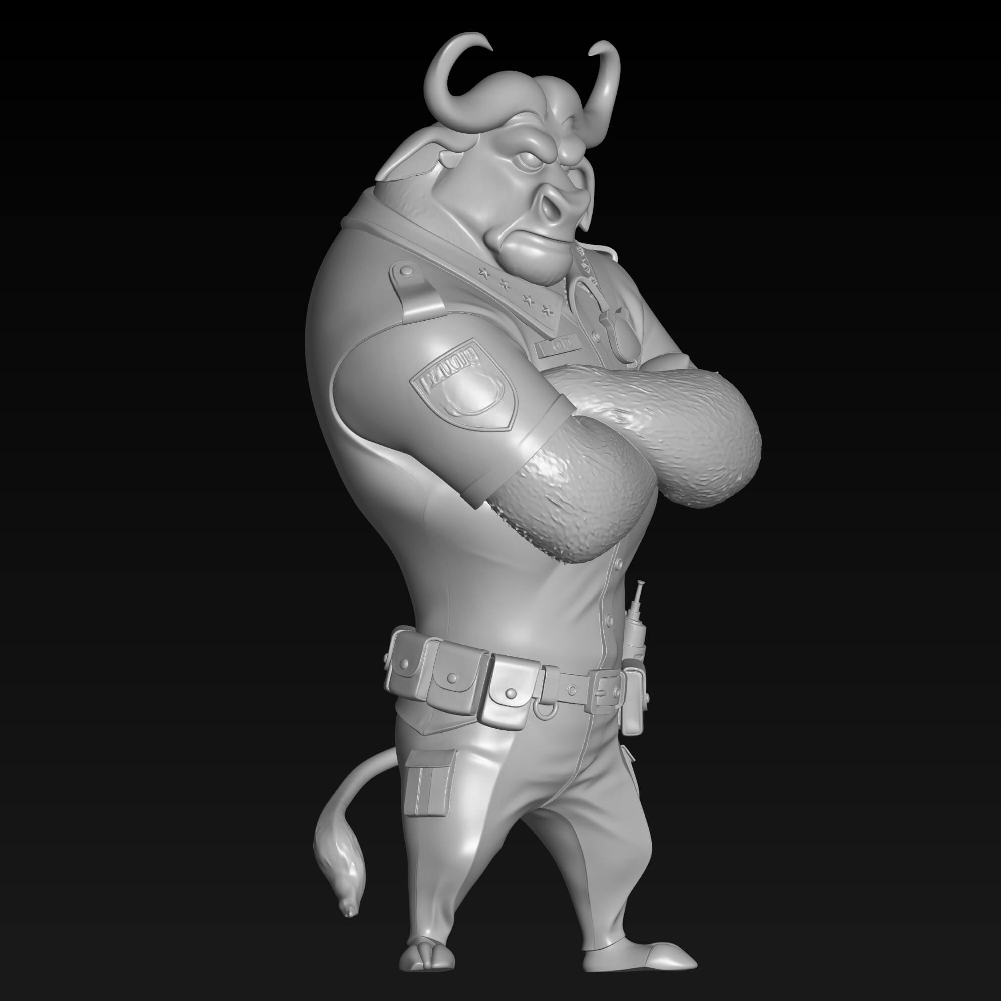 Chief Bogo 3D STL File Zootopia Buffalo Police Chief Figure 3D Model