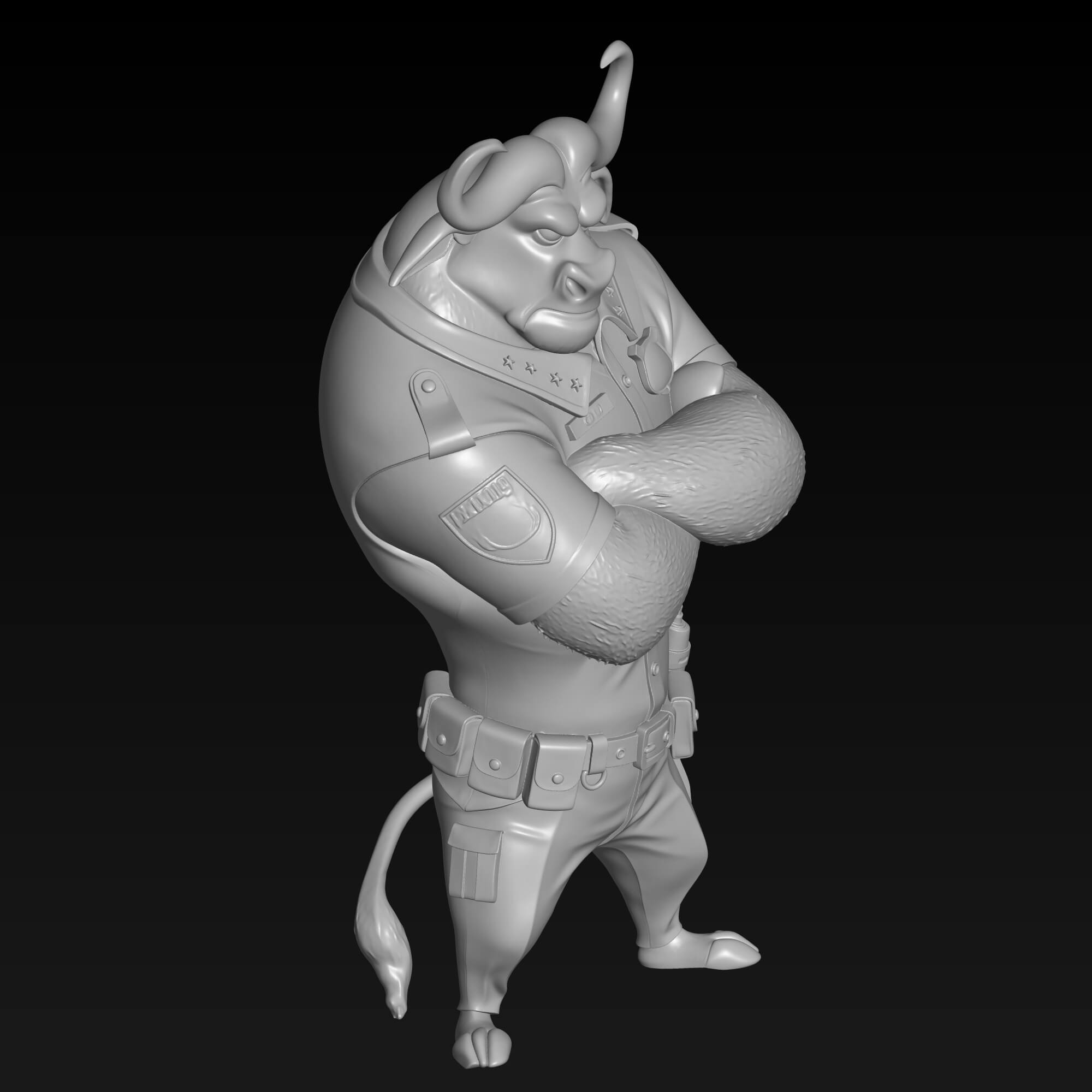 Chief Bogo 3D STL File Zootopia Buffalo Police Chief Figure 3D Model