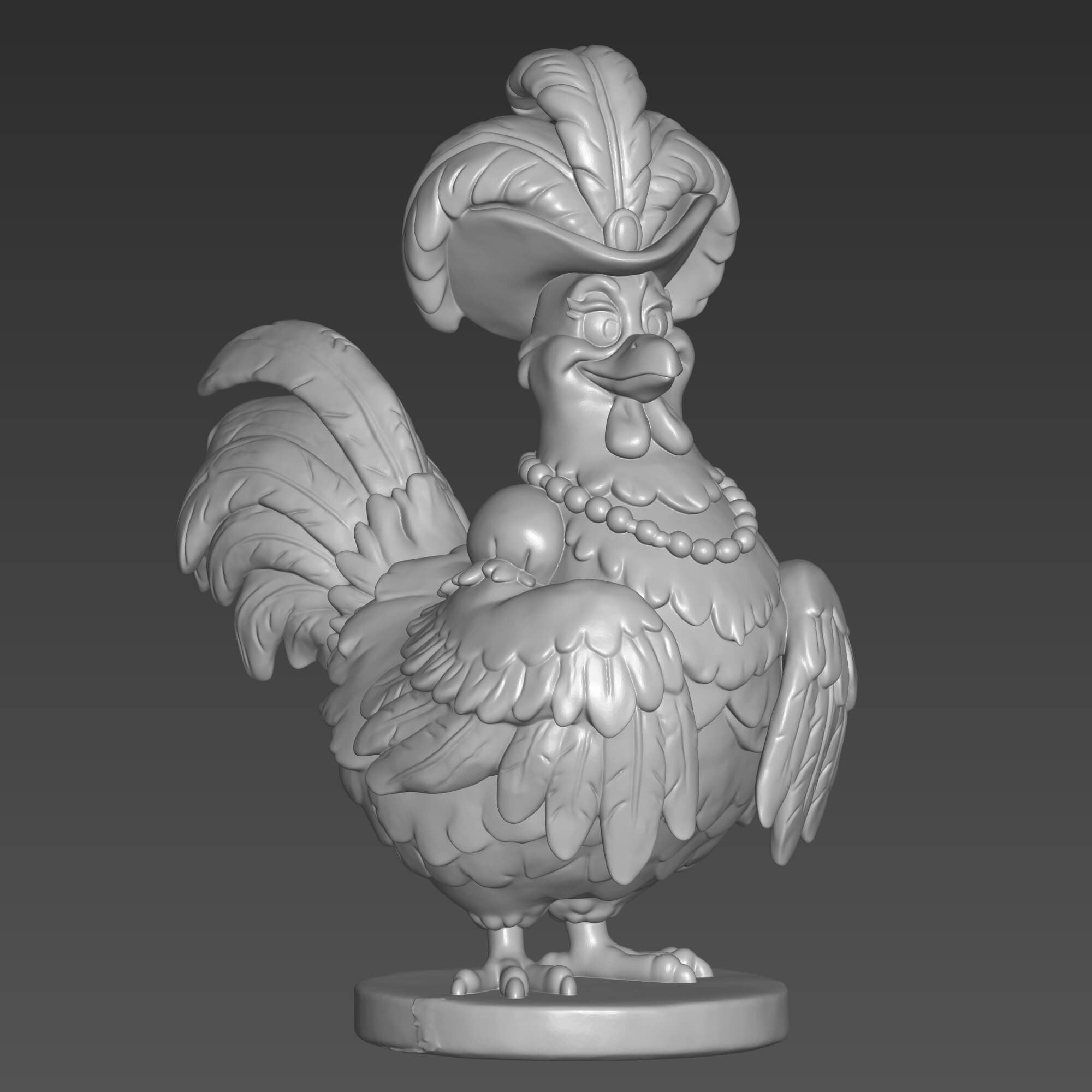 Clara Cluck 3D Print File Operatic Disney Hen STL Model 3D Model