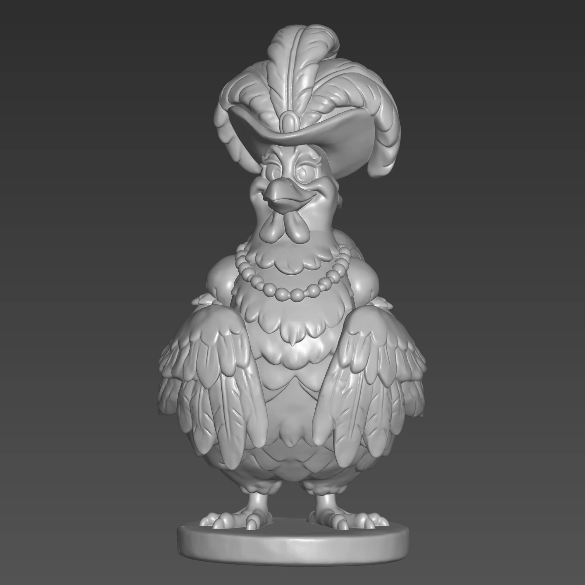 Clara Cluck 3D Print File Operatic Disney Hen STL Model 3D Model