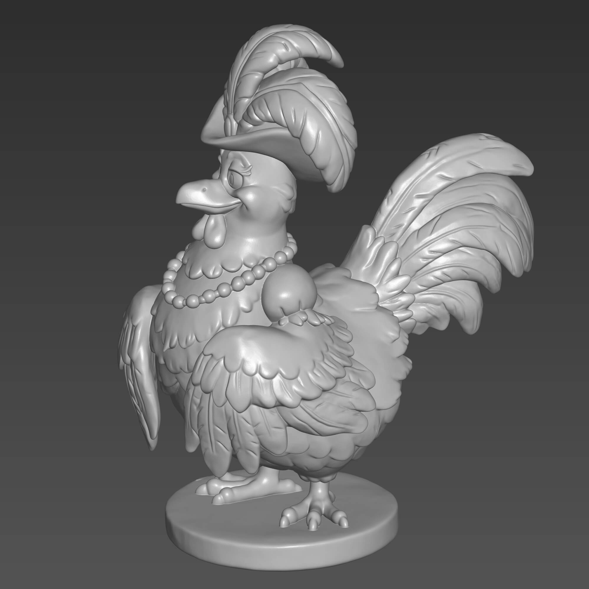 Clara Cluck 3D Print File Operatic Disney Hen STL Model 3D Model