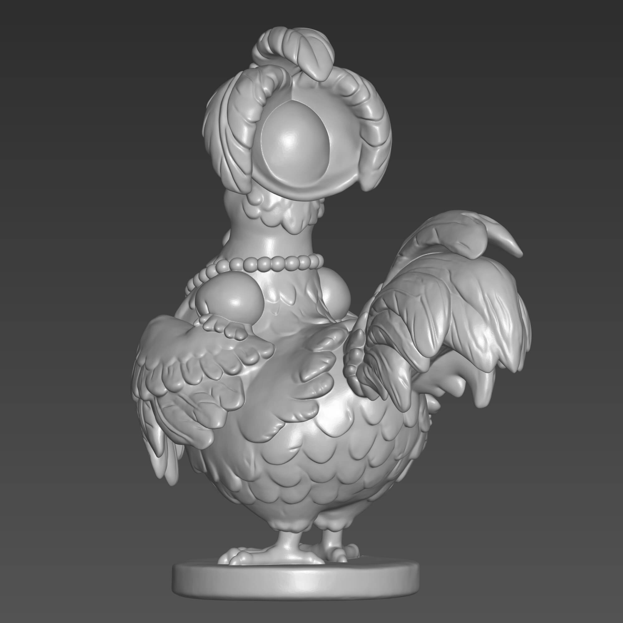 Clara Cluck 3D Print File Operatic Disney Hen STL Model 3D Model