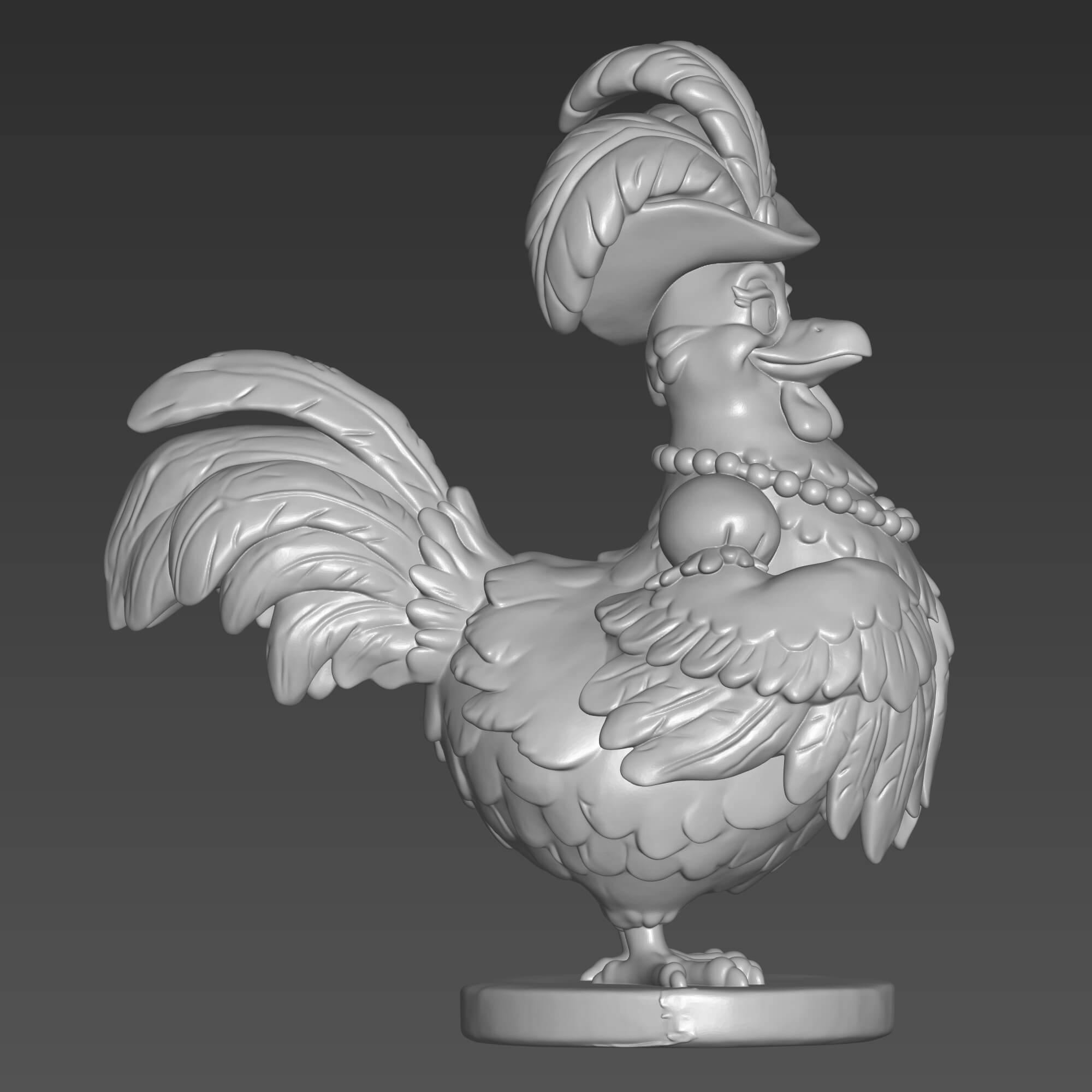 Clara Cluck 3D Print File Operatic Disney Hen STL Model 3D Model