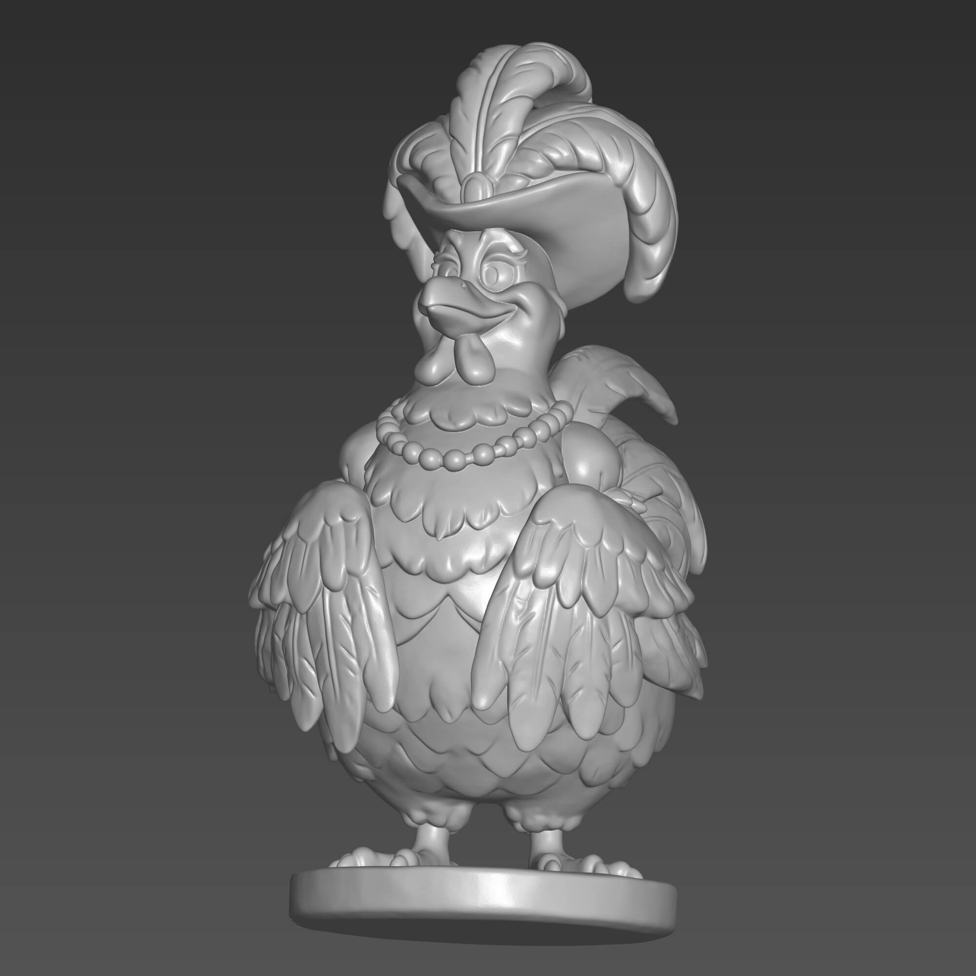 Clara Cluck 3D Print File Operatic Disney Hen STL Model 3D Model
