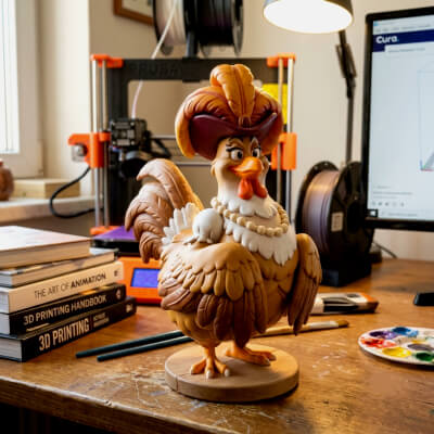 Clara Cluck 3D Print File Operatic Disney Hen STL Model