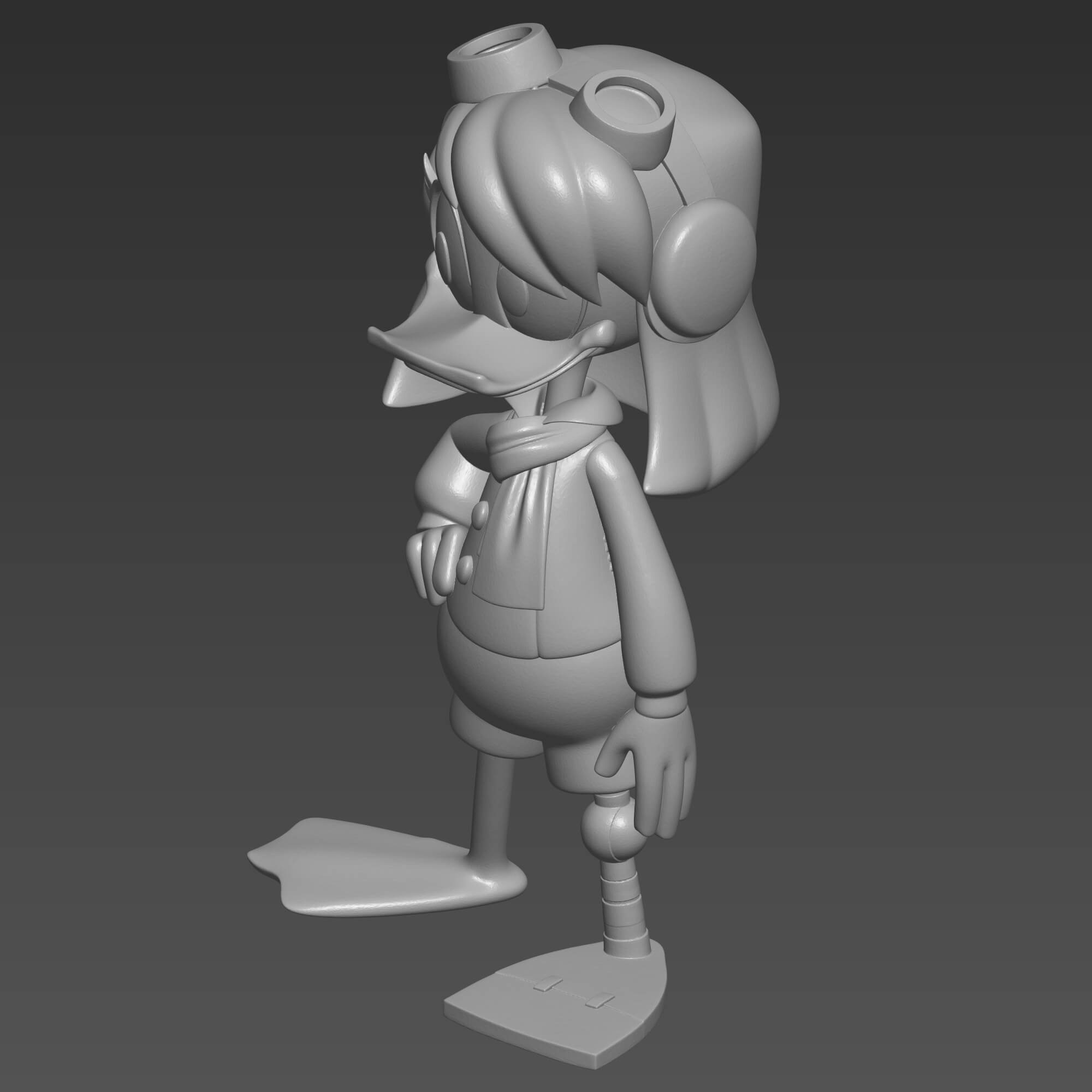 Della Duck 3D STL File Cartoon Character Sculpture 3D Model