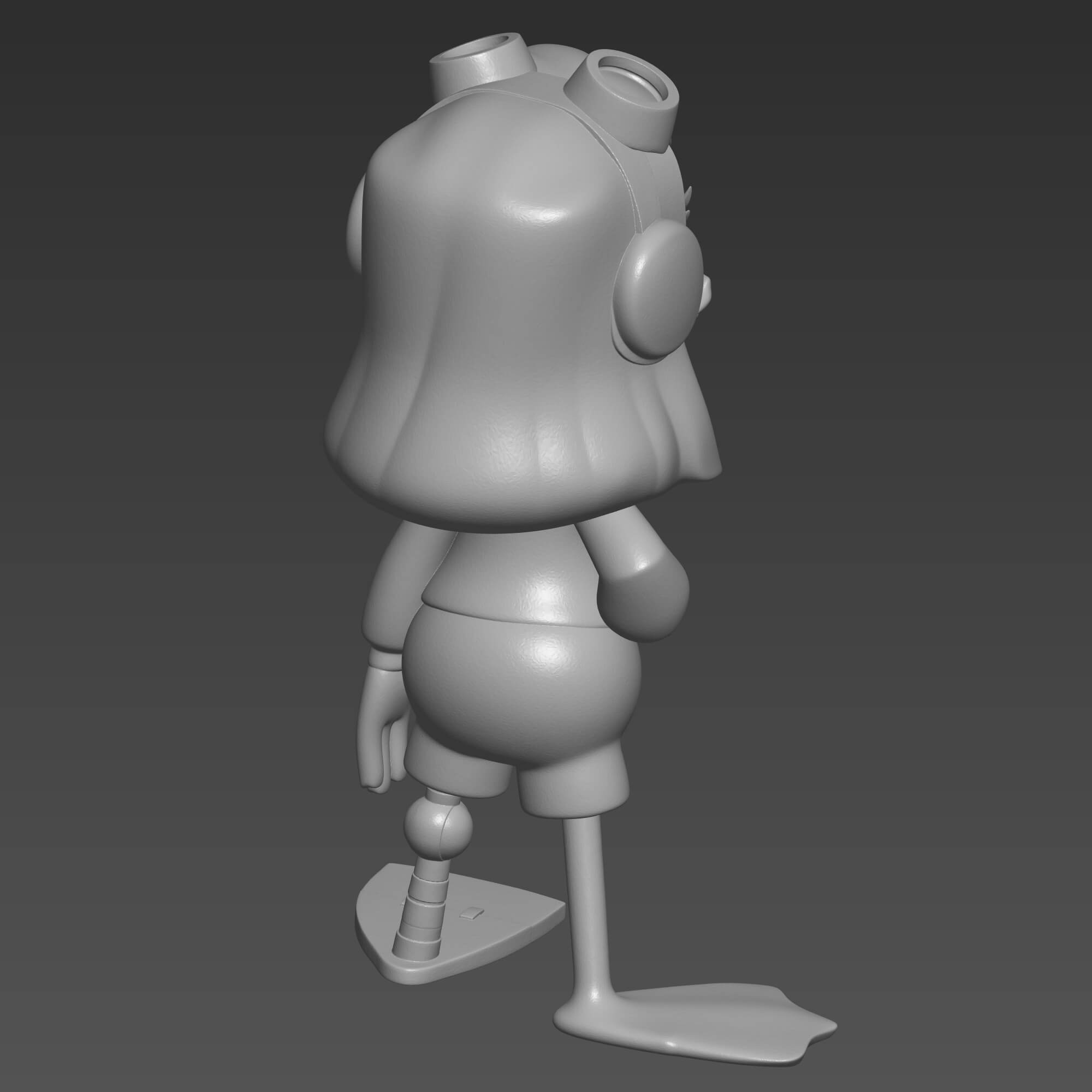 Della Duck 3D STL File Cartoon Character Sculpture 3D Model