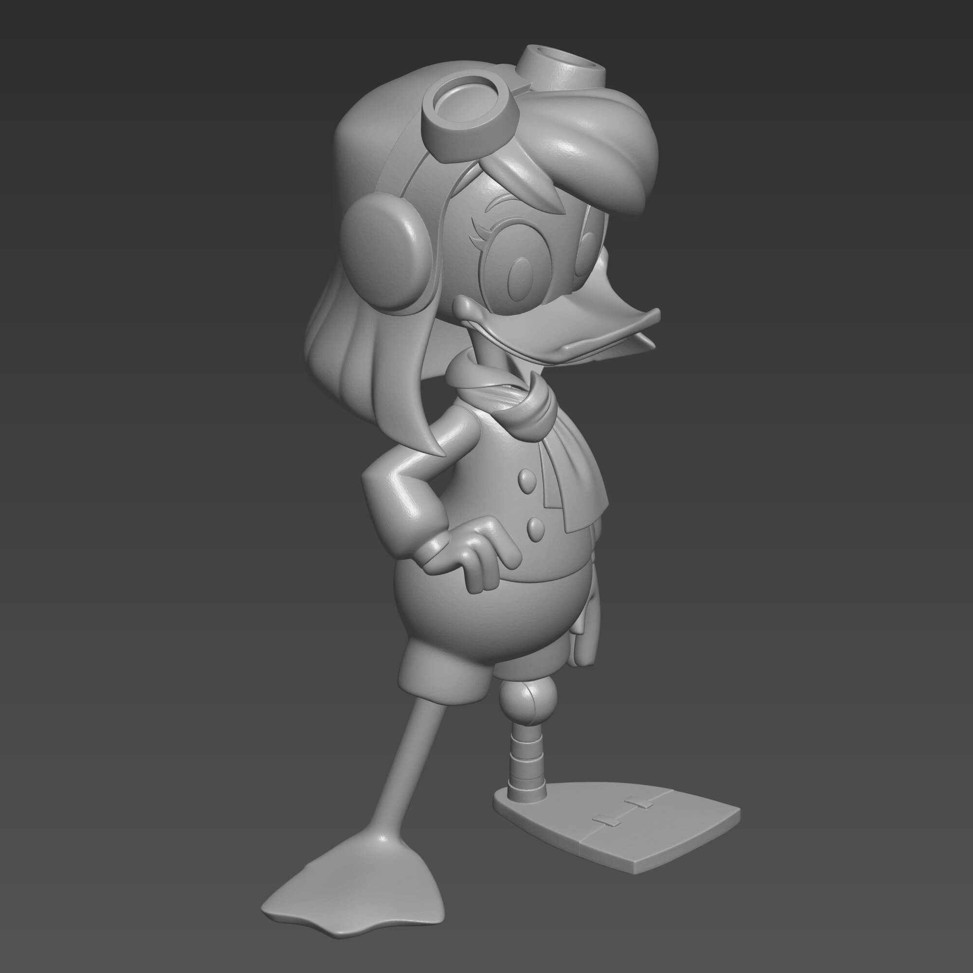 Della Duck 3D STL File Cartoon Character Sculpture 3D Model