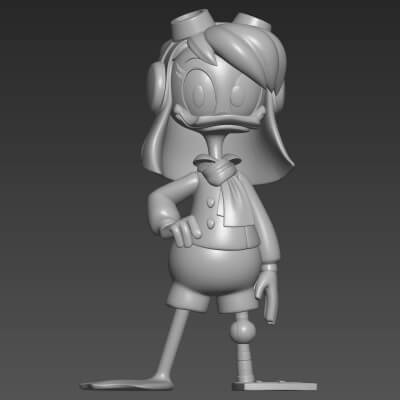 Della Duck 3D STL File Cartoon Character Sculpture