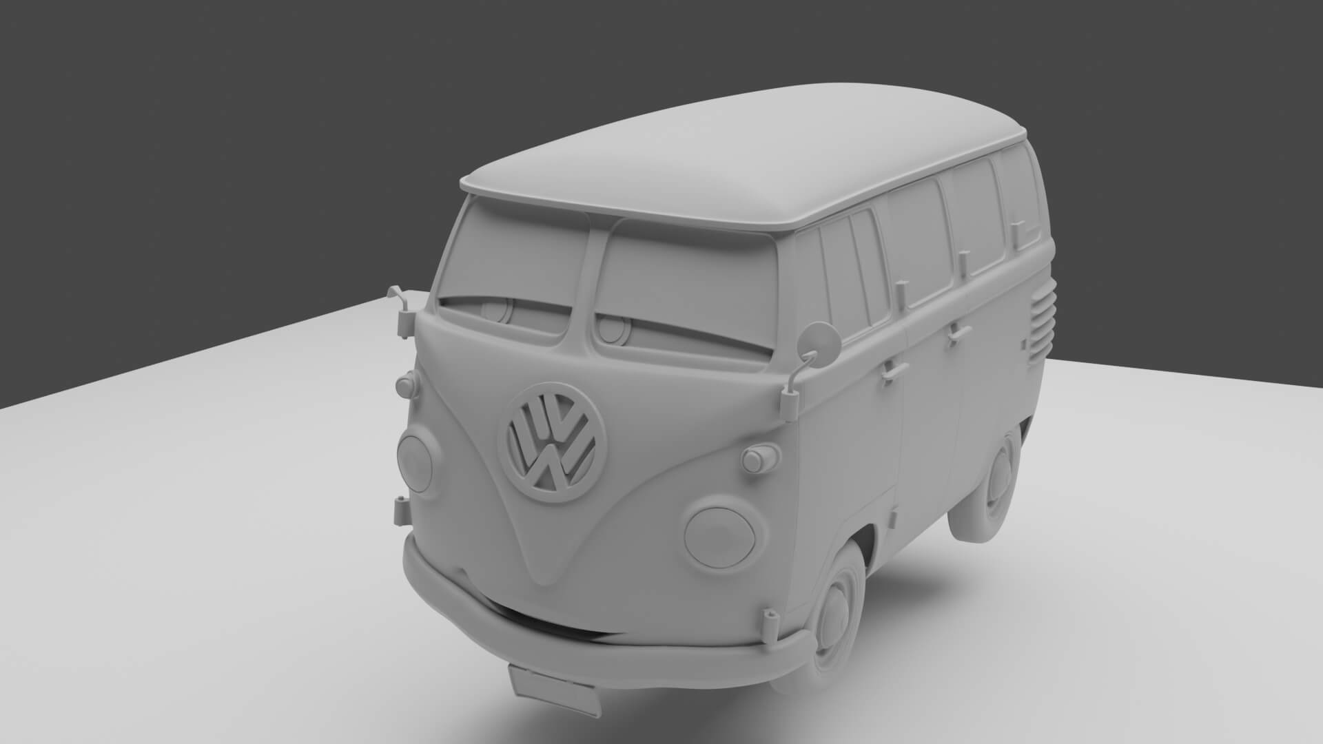 Fillmore VW Bus 3D STL File - The Cars Figure Digital Model 3D Model