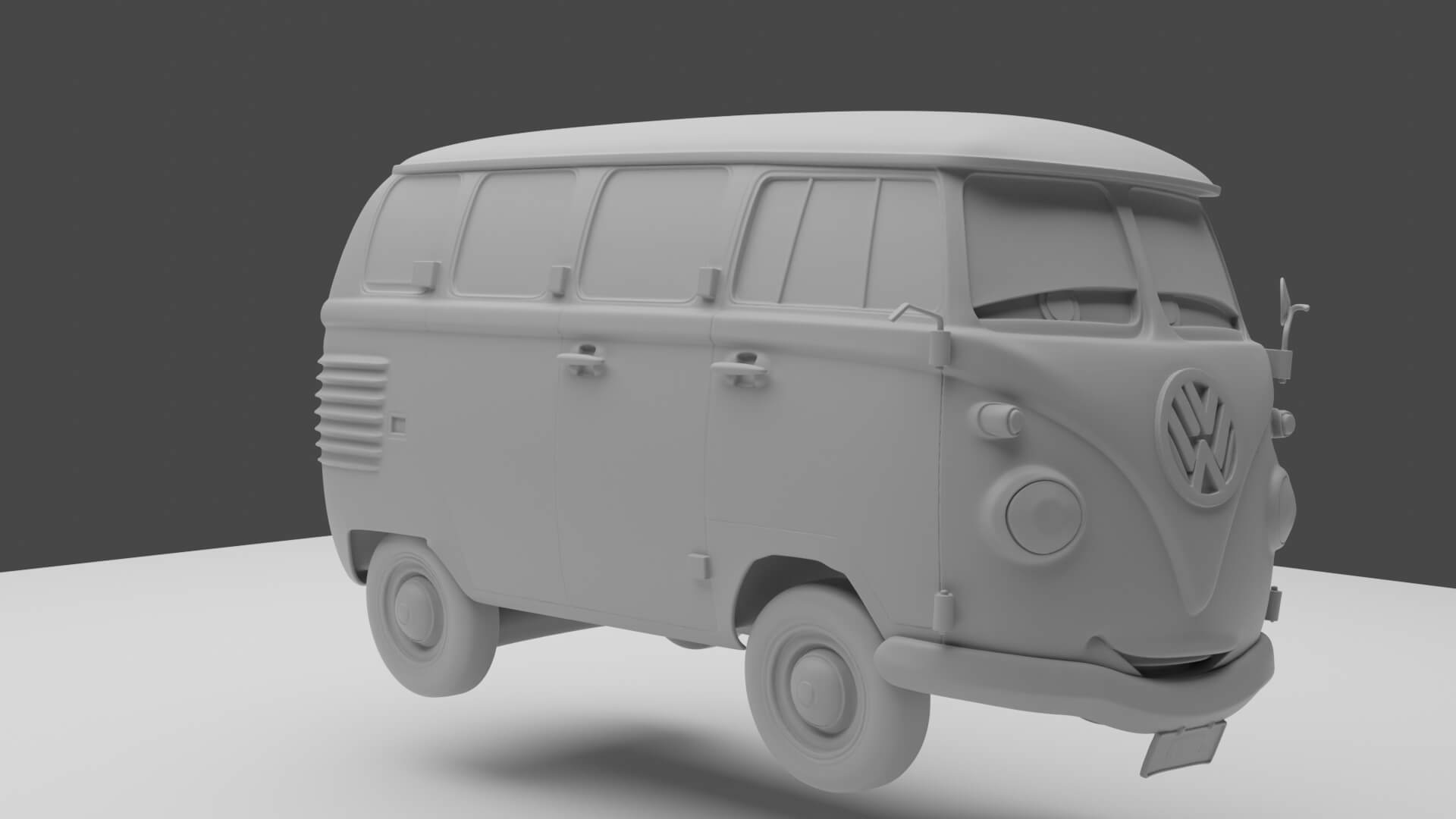 Fillmore VW Bus 3D STL File - The Cars Figure Digital Model 3D Model