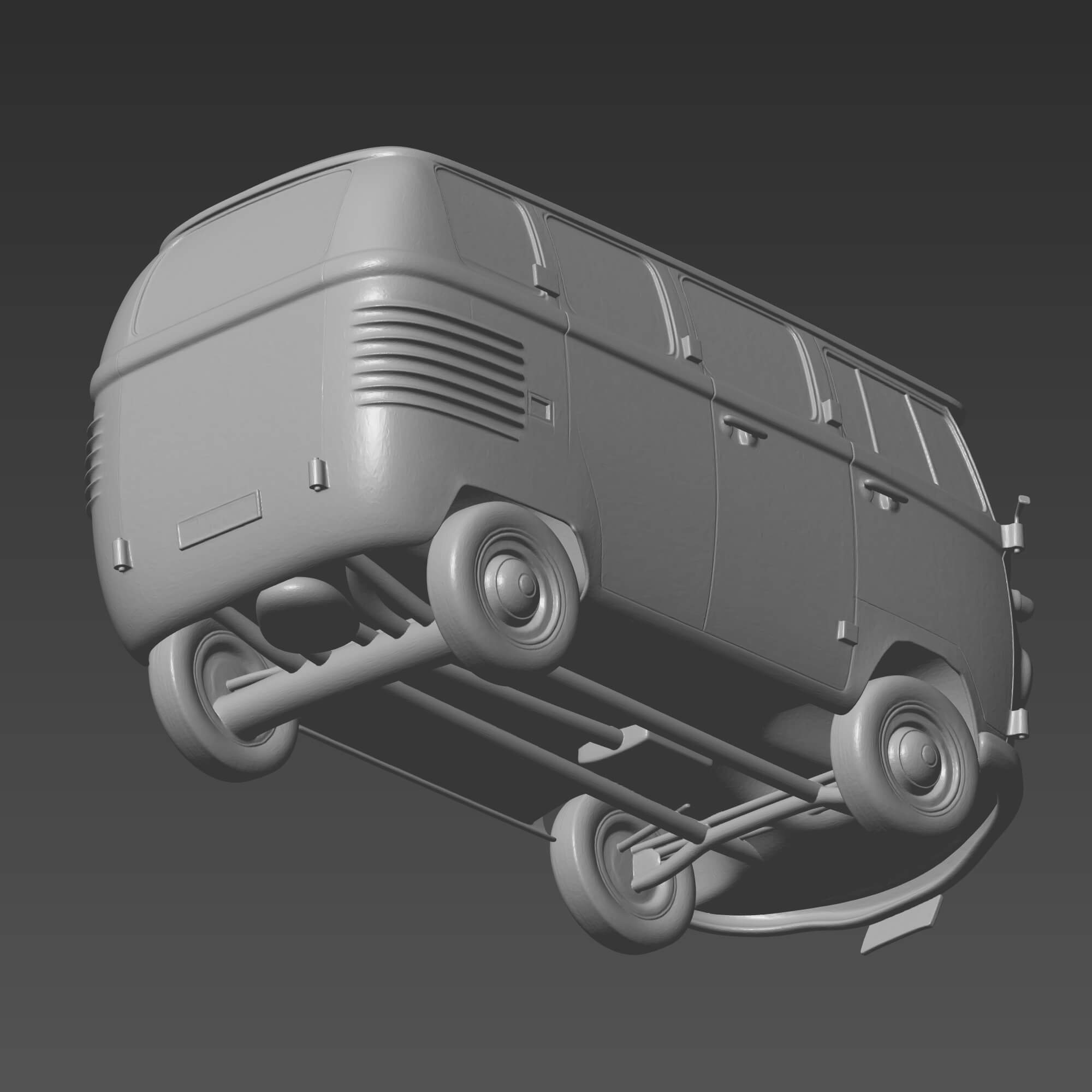 Fillmore VW Bus 3D STL File - The Cars Figure Digital Model 3D Model