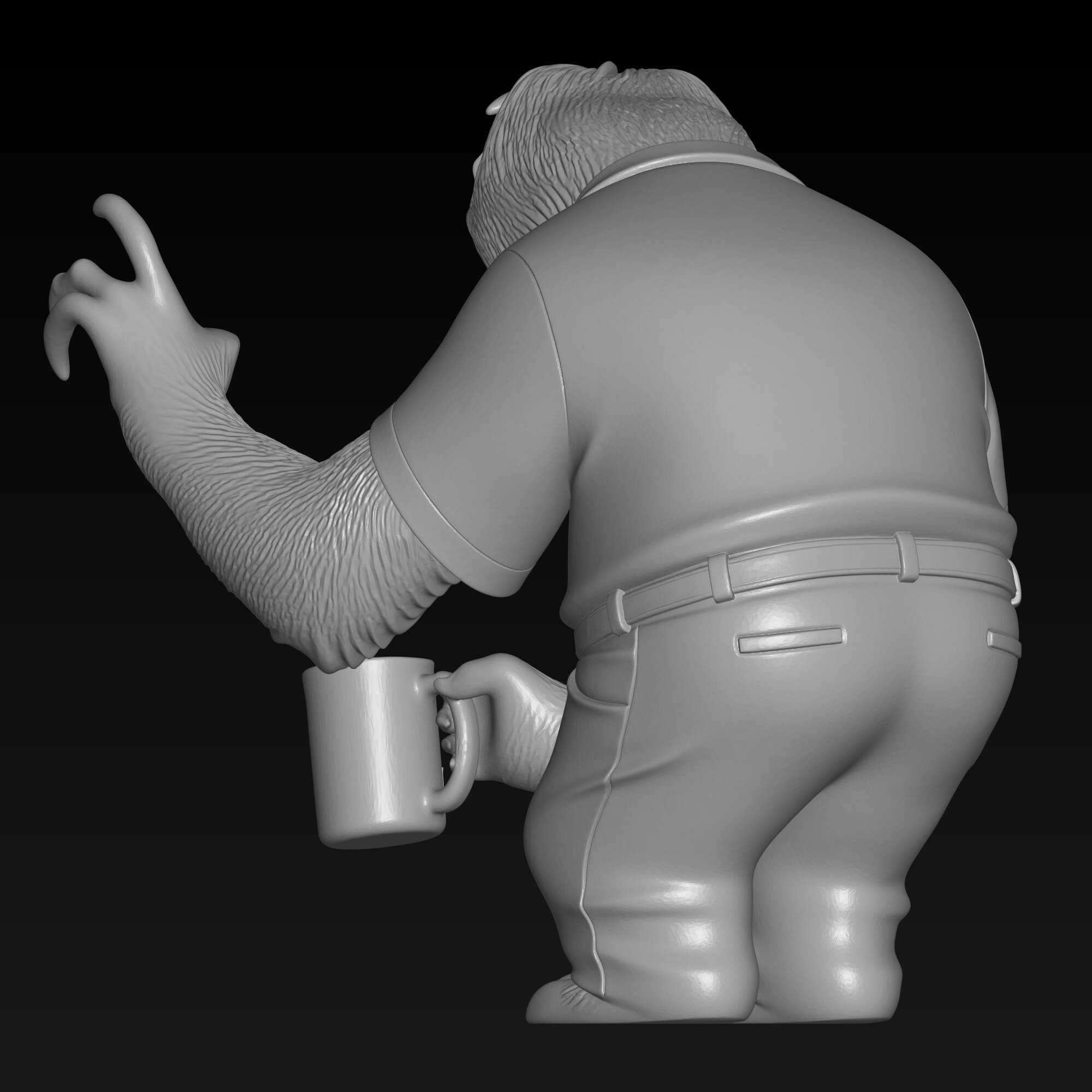 Flash Sloth 3D STL File - Zootopia Character Sculpture 3D Model