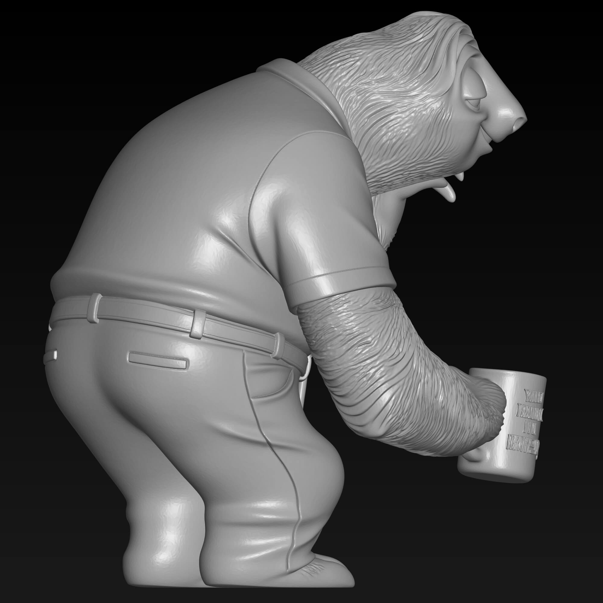 Flash Sloth 3D STL File - Zootopia Character Sculpture 3D Model