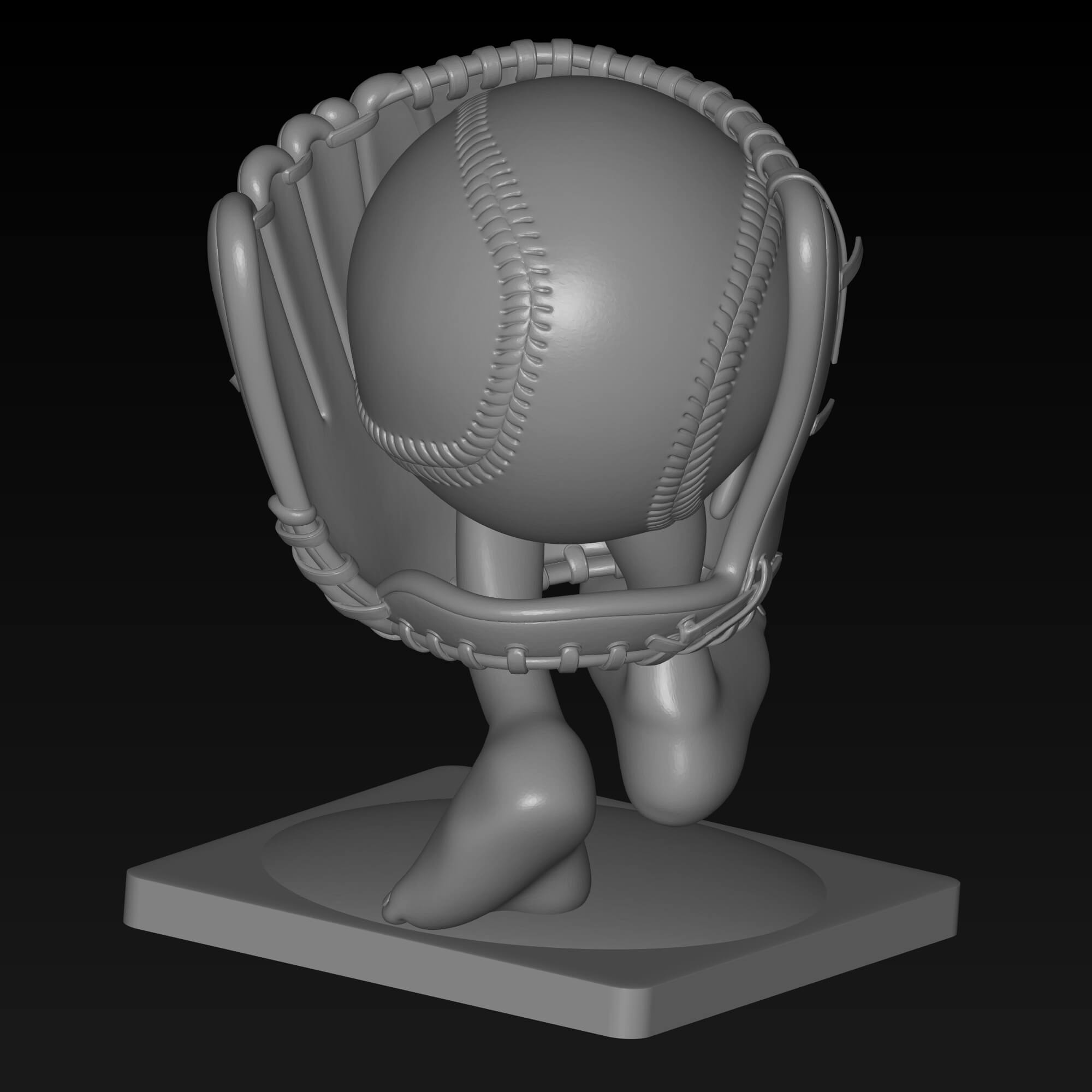 Funny Baseball Glove Character STL File for 3D Printing 3D Model