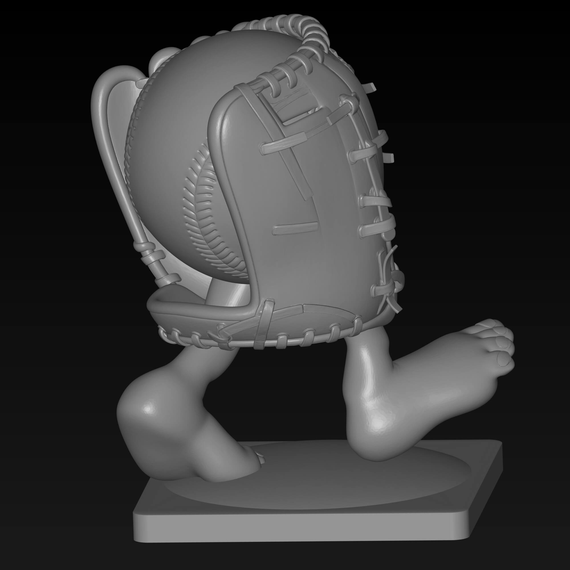 Funny Baseball Glove Character STL File for 3D Printing 3D Model