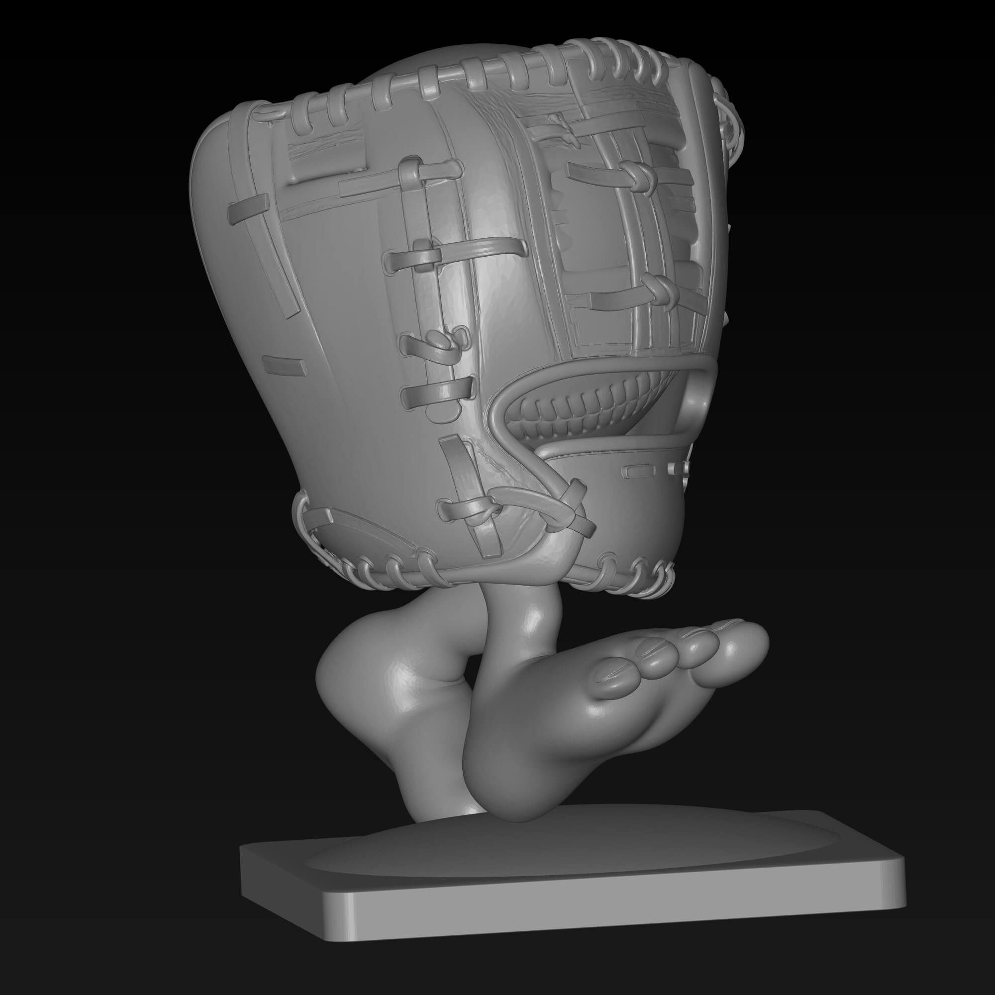 Funny Baseball Glove Character STL File for 3D Printing 3D Model