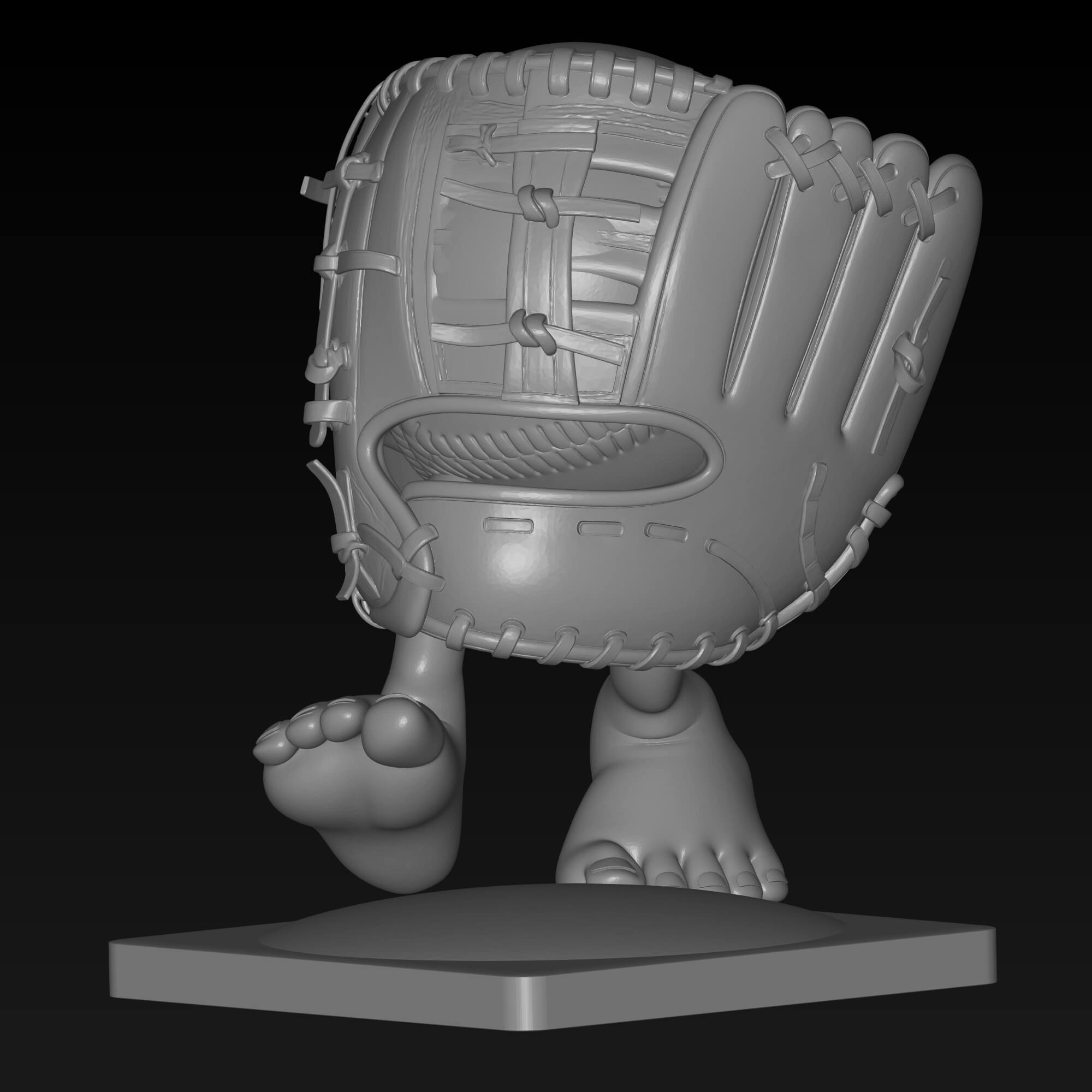 Funny Baseball Glove Character STL File for 3D Printing 3D Model