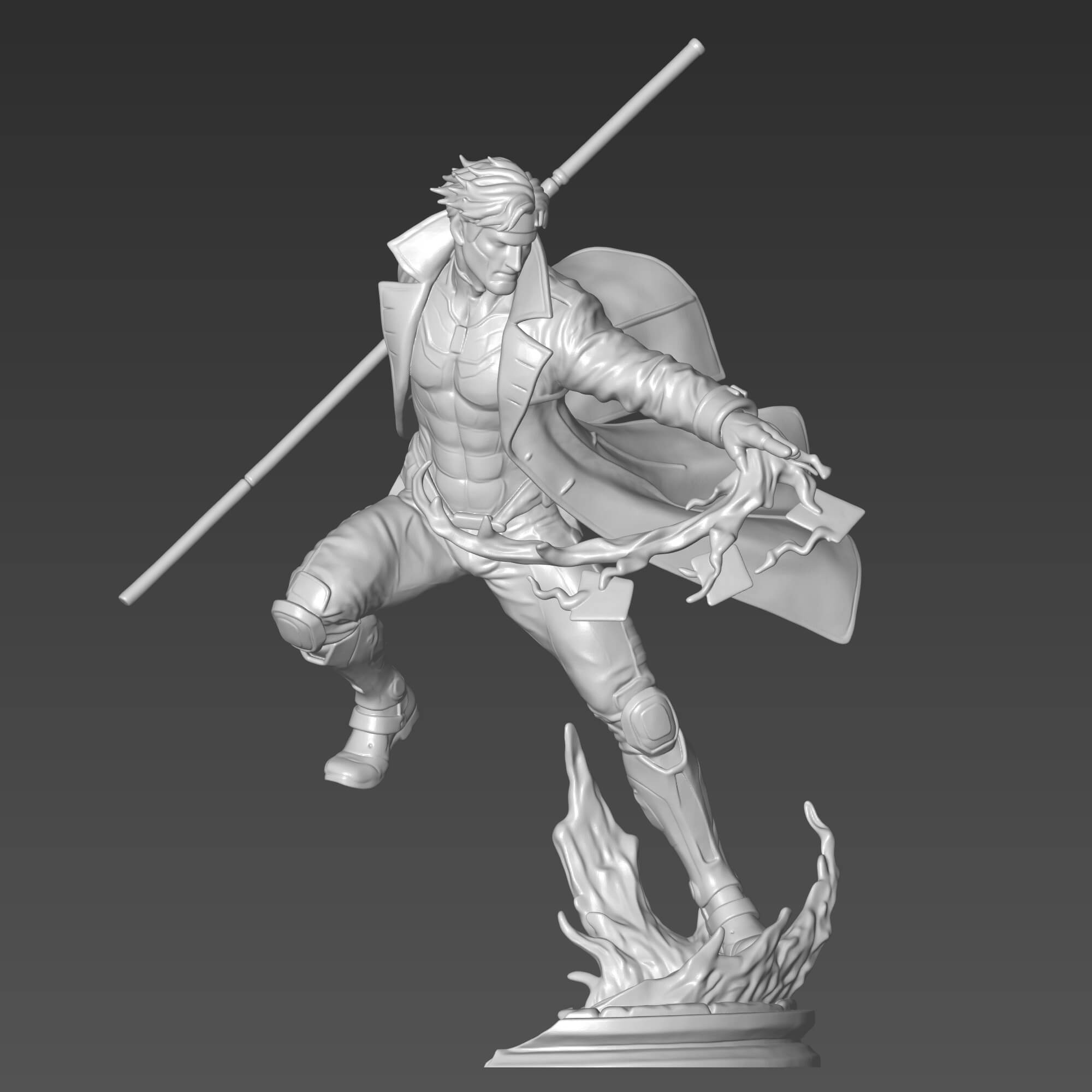 Gambit STL File for 3D Printing X-Men Mutant Miniature 3D Model