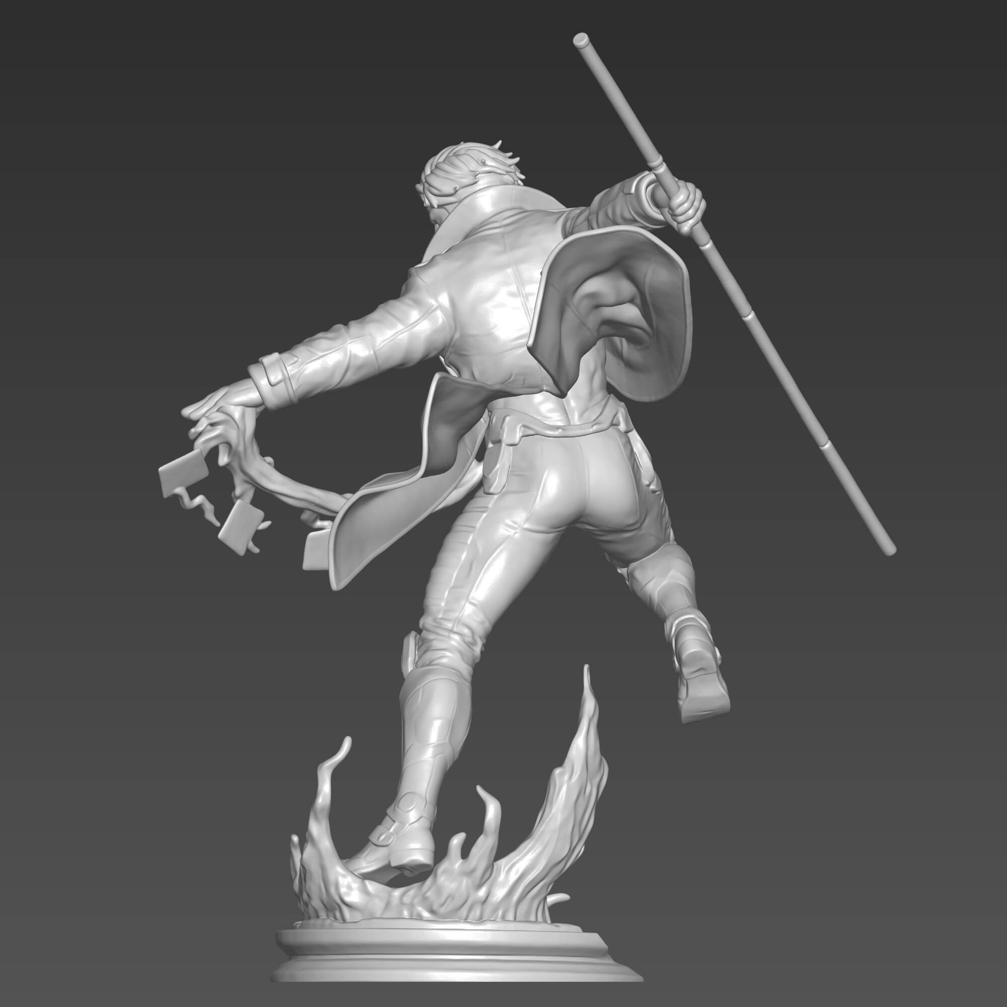 Gambit STL File for 3D Printing X-Men Mutant Miniature 3D Model