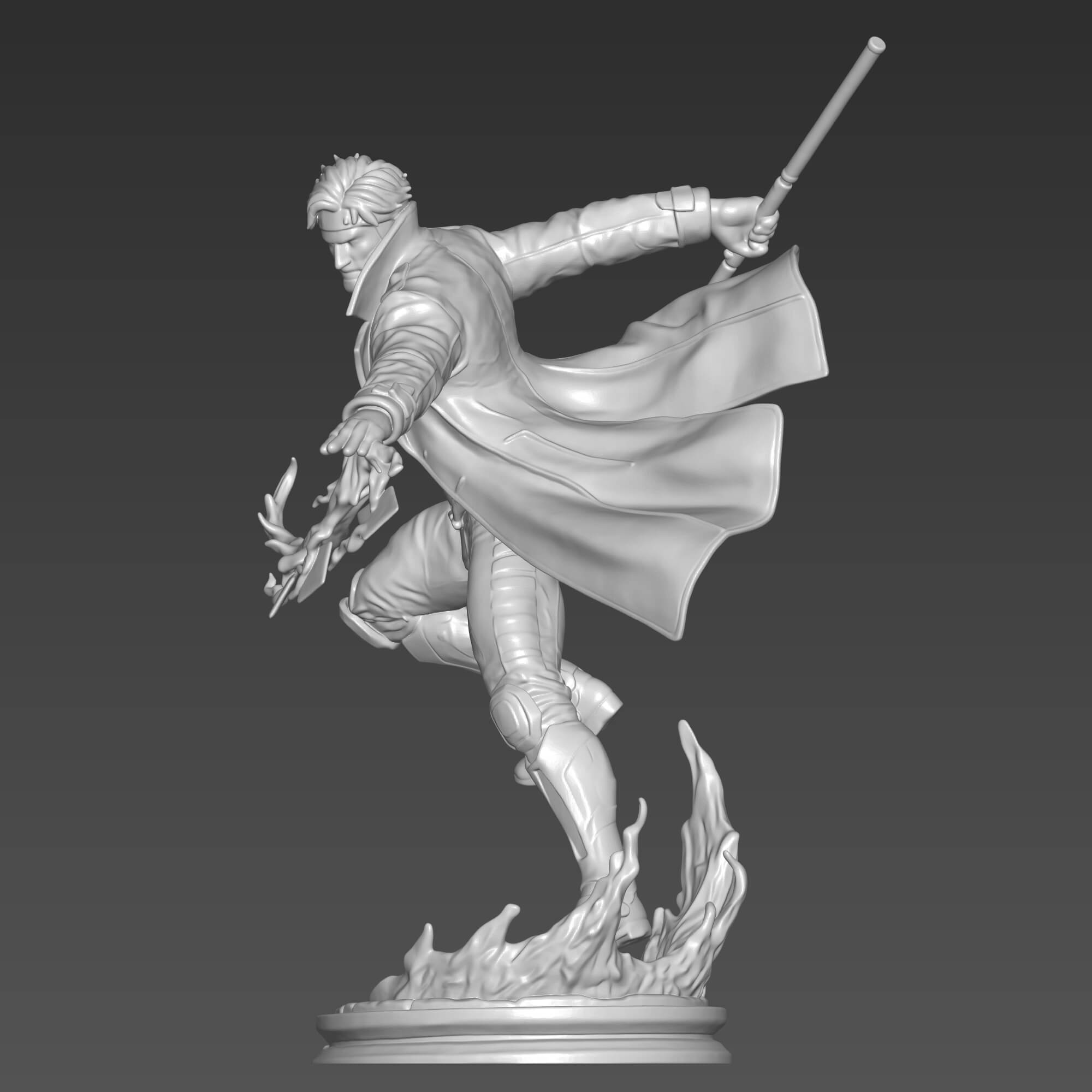 Gambit STL File for 3D Printing X-Men Mutant Miniature 3D Model