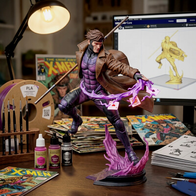 Gambit STL File for 3D Printing X-Men Mutant Miniature