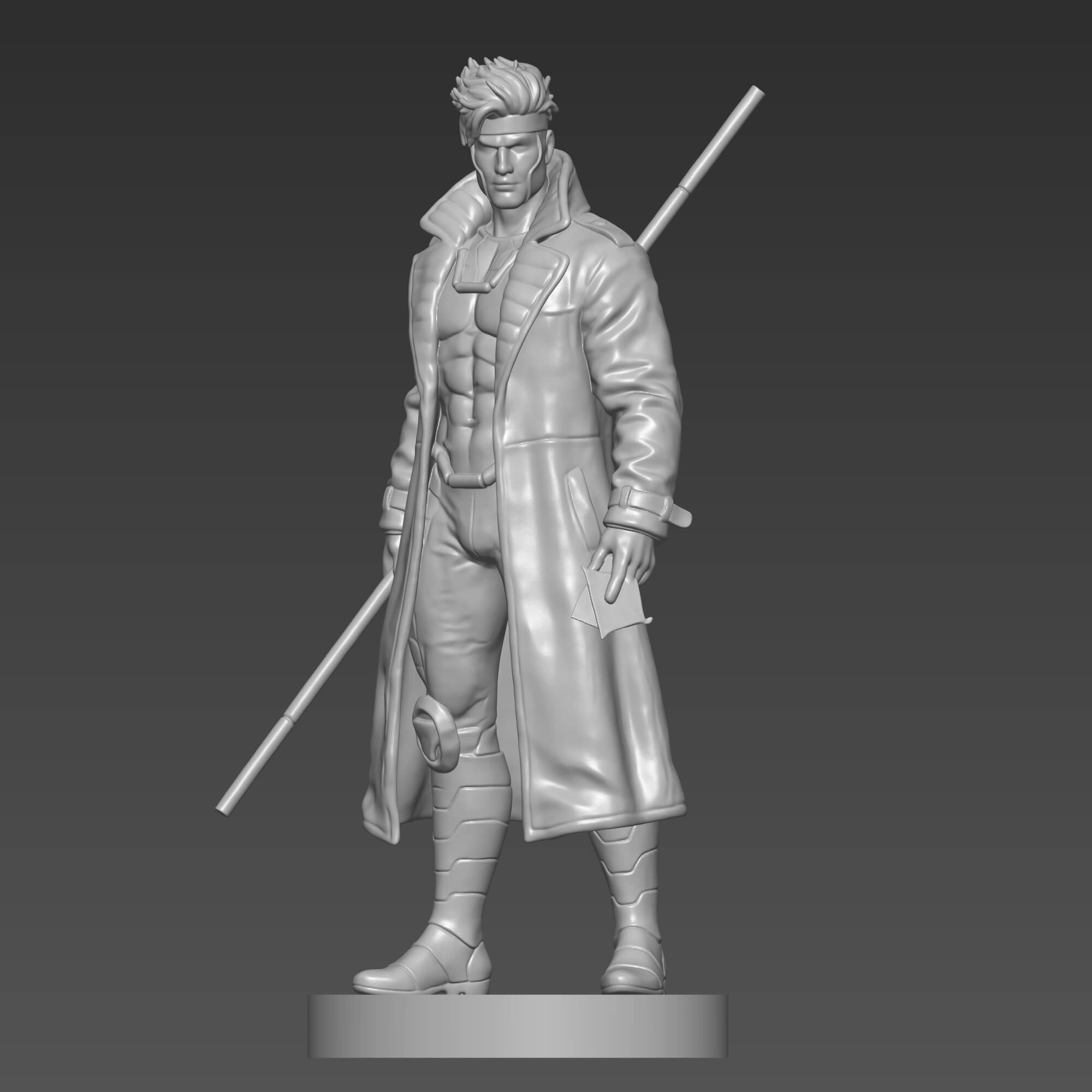 Gambit STL File for 3D Printing X-Men Remy LeBeau Figure 3D Model