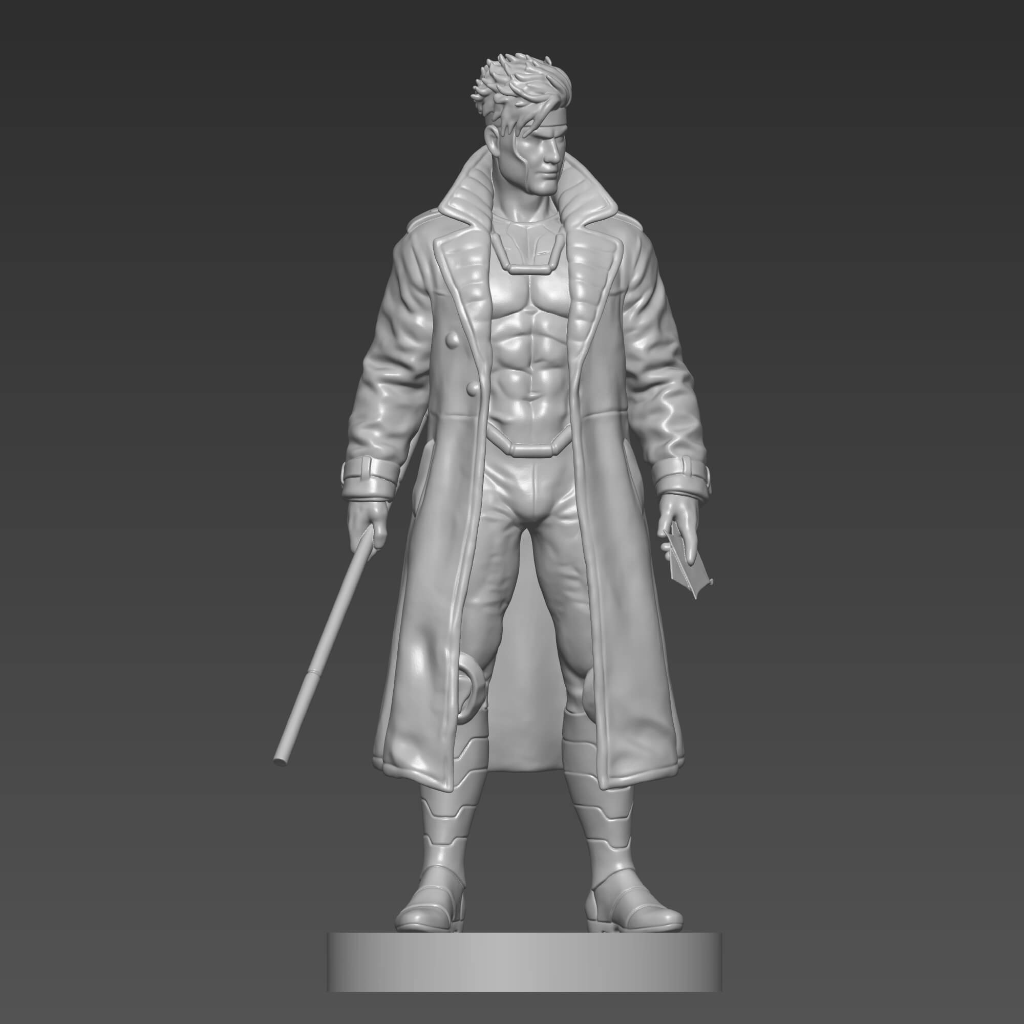 Gambit STL File for 3D Printing X-Men Remy LeBeau Figure 3D Model