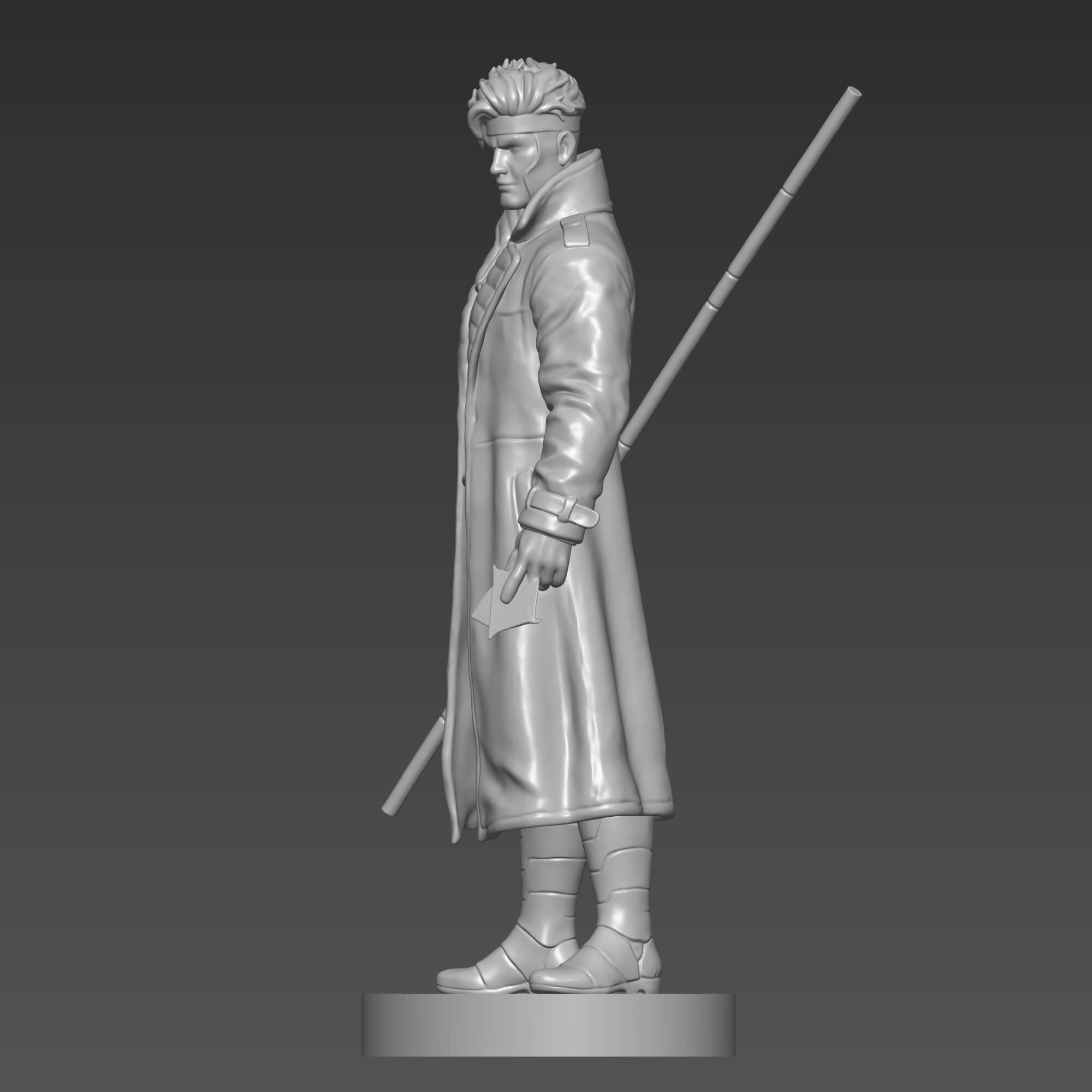 Gambit STL File for 3D Printing X-Men Remy LeBeau Figure 3D Model