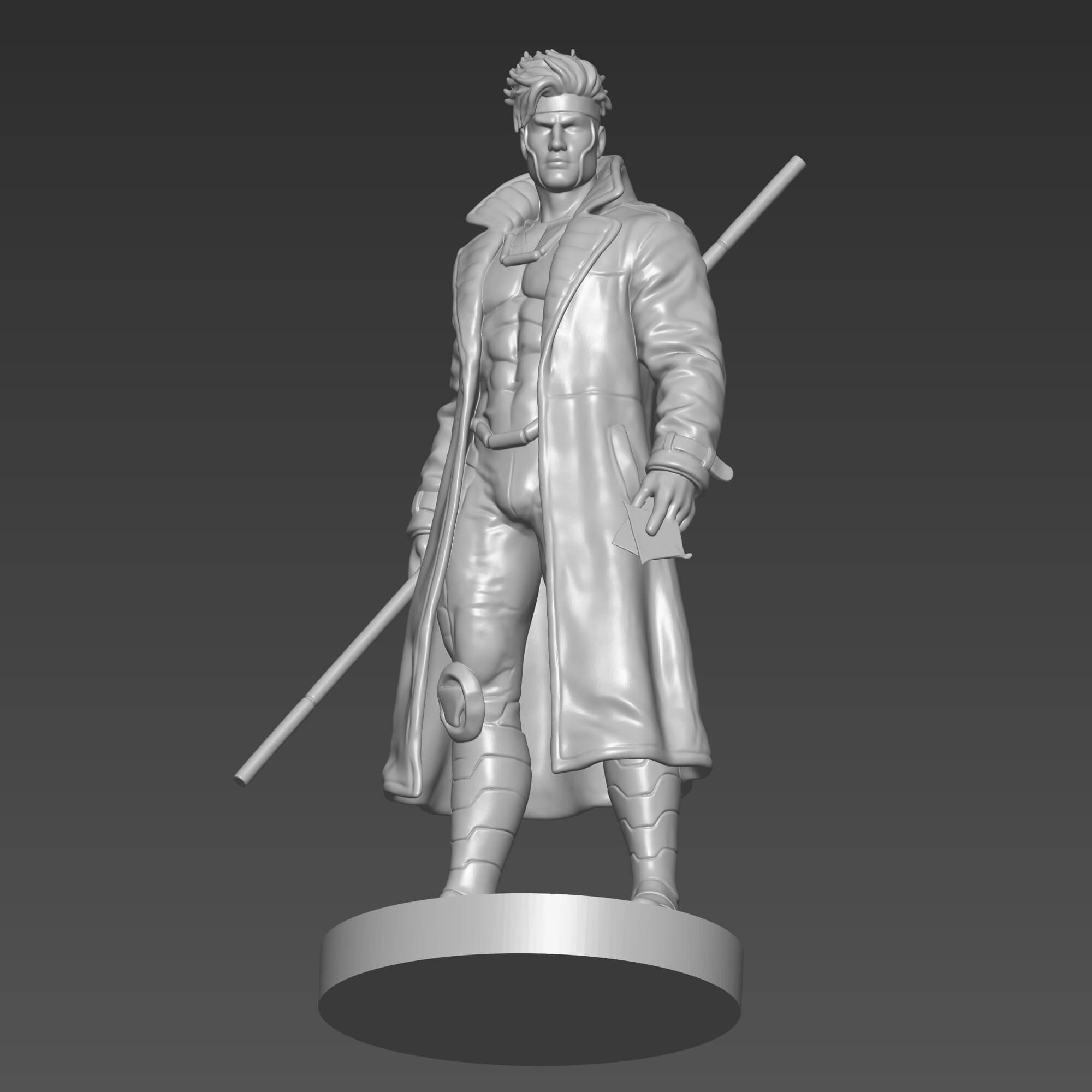 Gambit STL File for 3D Printing X-Men Remy LeBeau Figure 3D Model