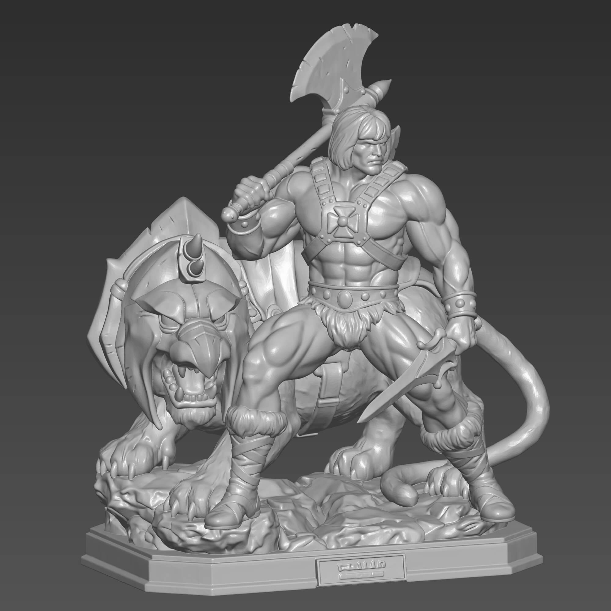 He-Man and Battle Cat 3D STL File 3D Model