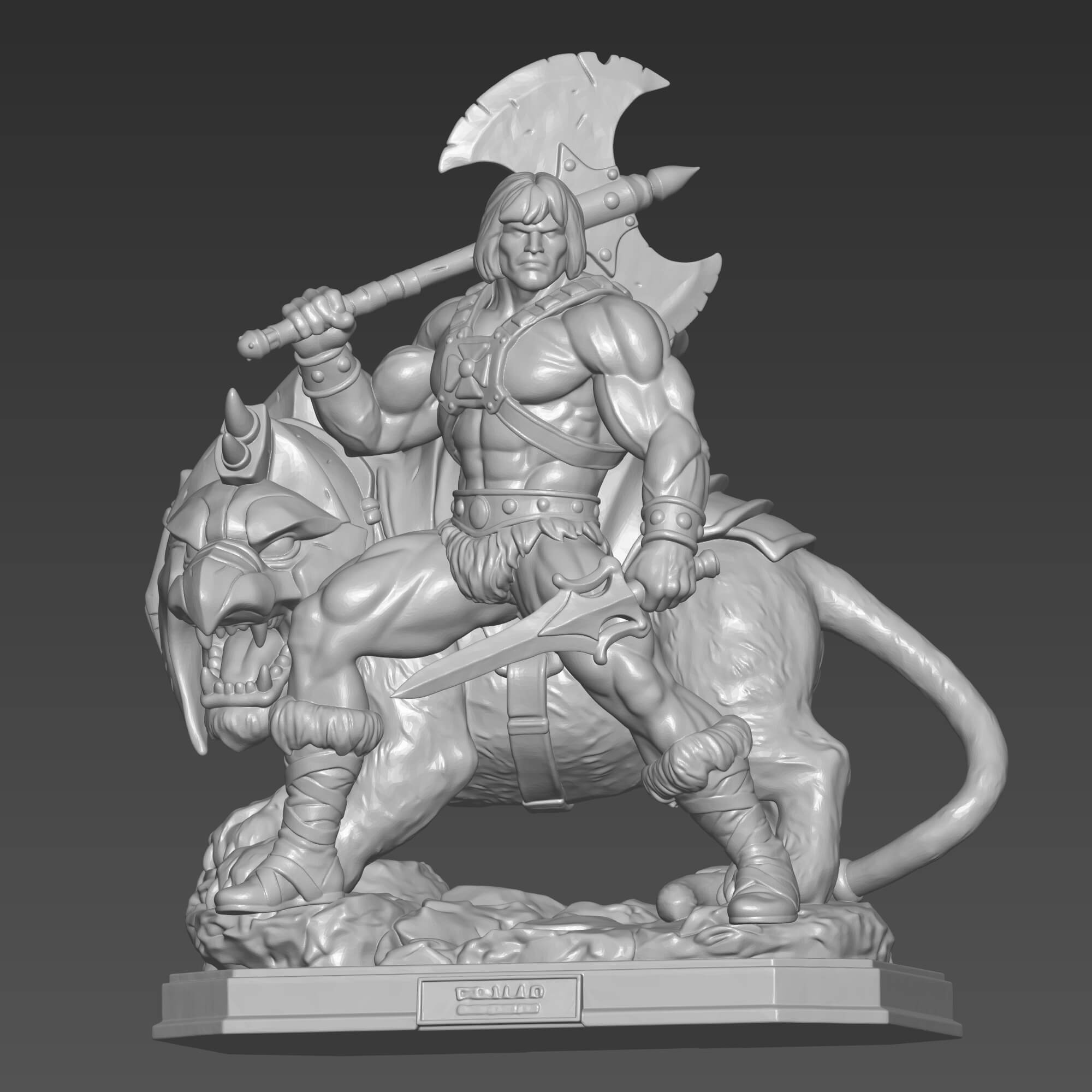 He-Man and Battle Cat 3D STL File 3D Model