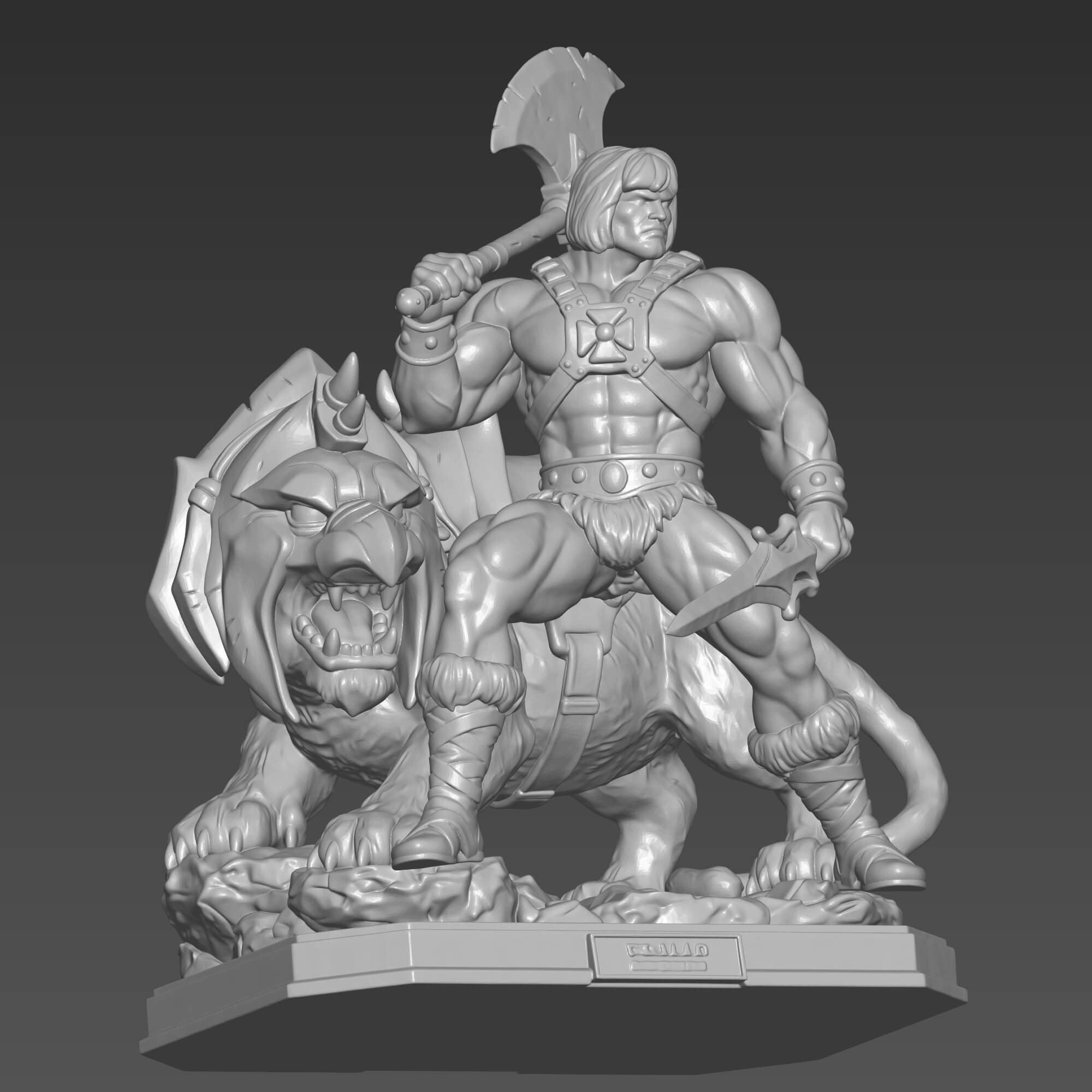 He-Man and Battle Cat 3D STL File 3D Model