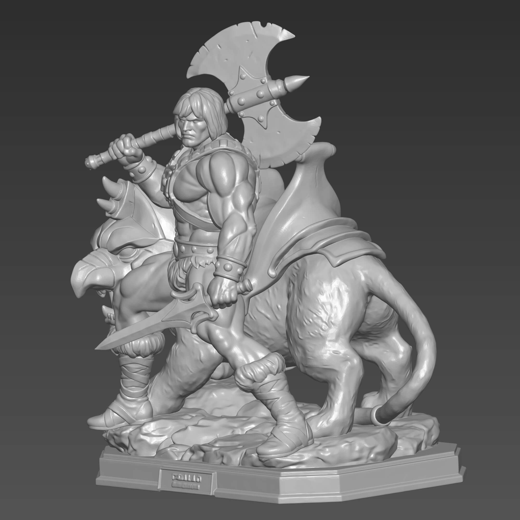 He-Man and Battle Cat 3D STL File 3D Model