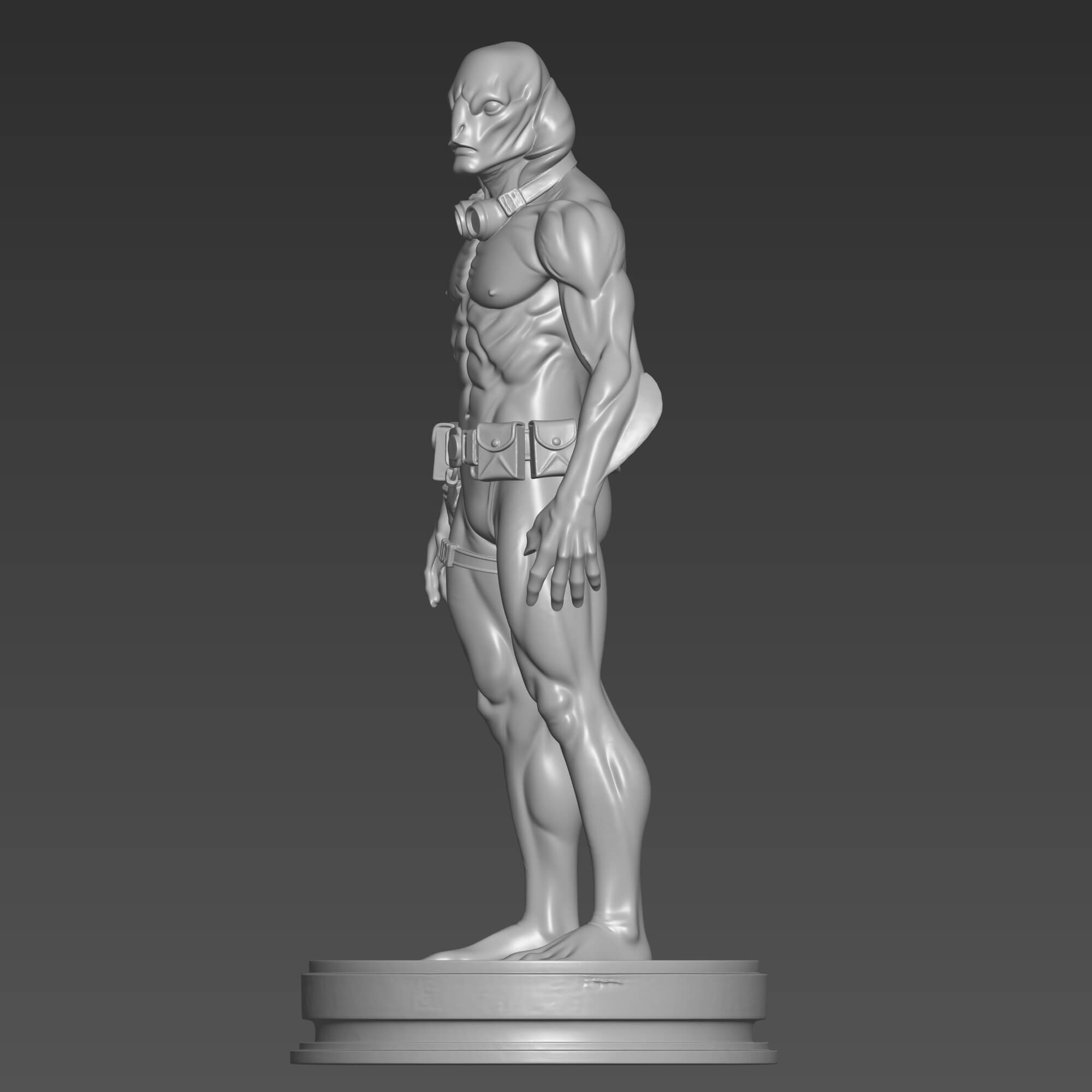 High-Detail Abe Sapien Figure STL File - Hellboy Character 3D Model