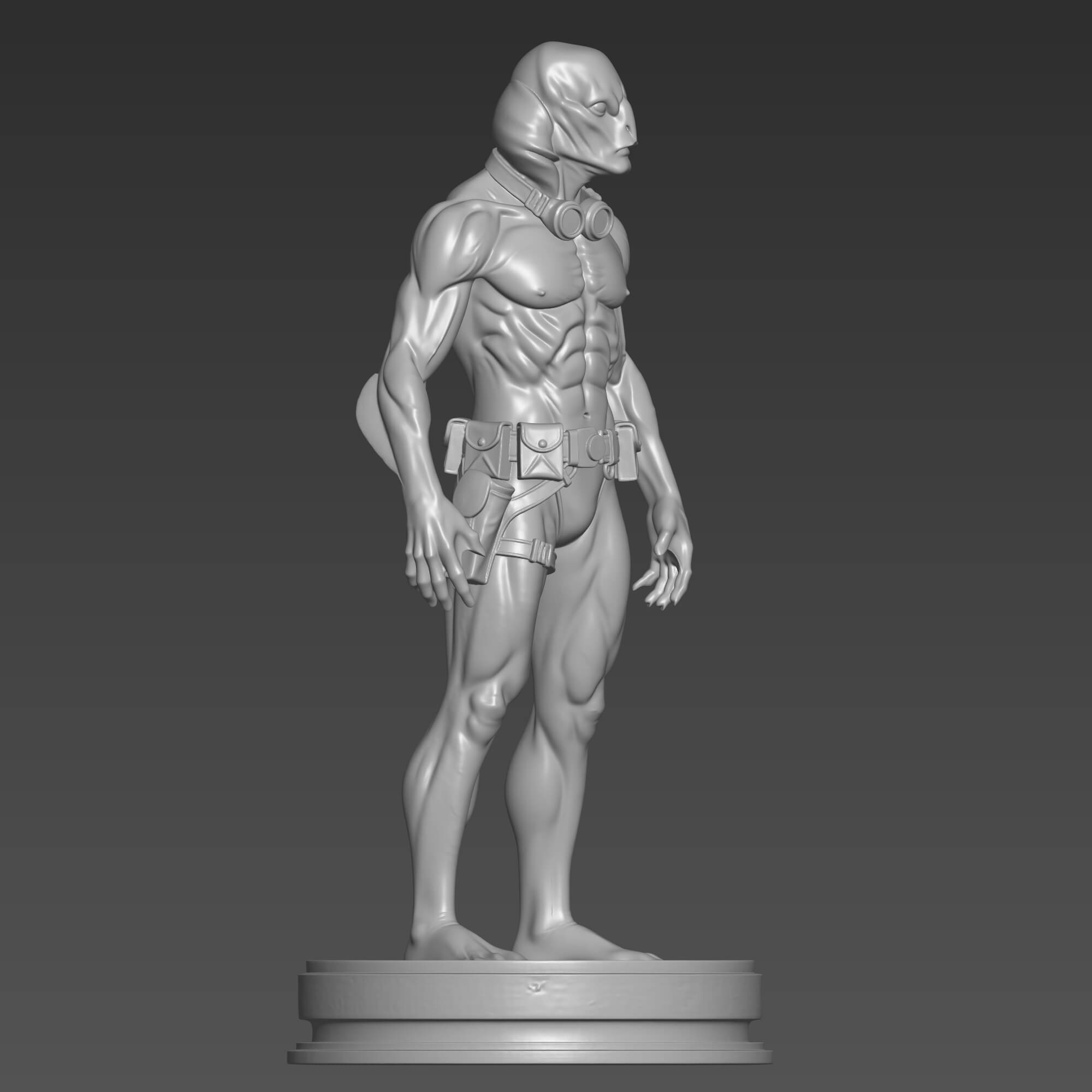 High-Detail Abe Sapien Figure STL File - Hellboy Character 3D Model