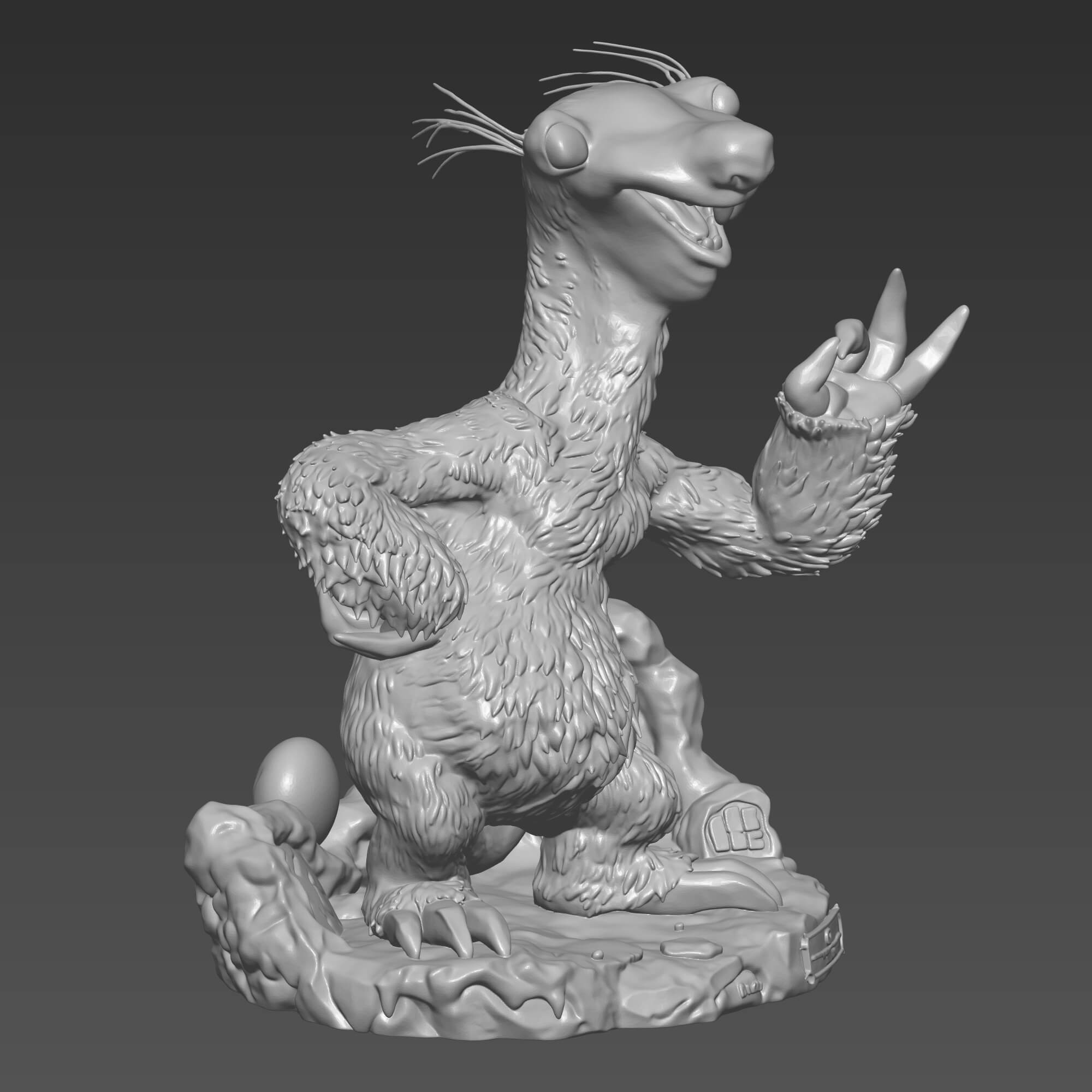 Ice Age Inspired Sid the Sloth 3D Print STL File 3D Model