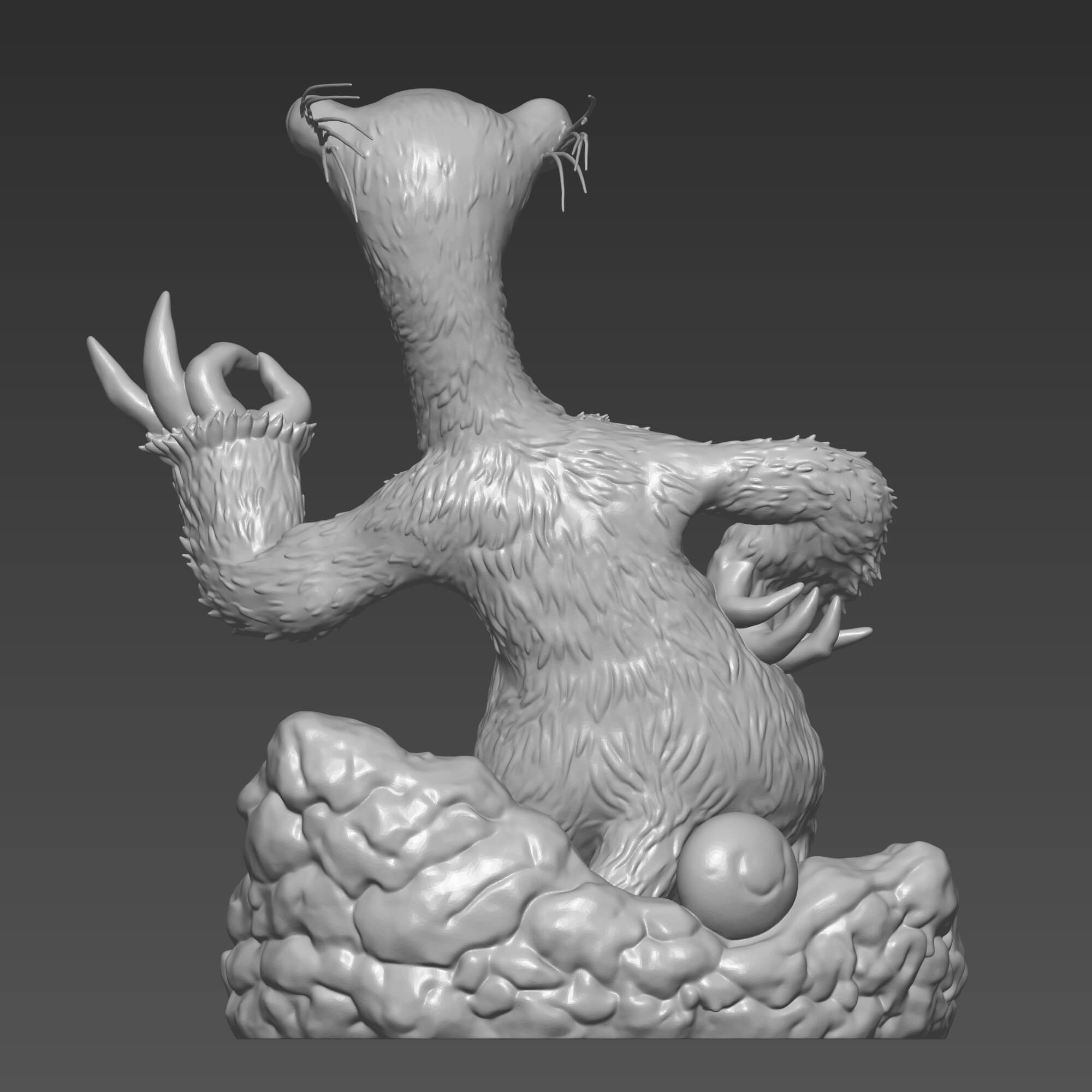 Ice Age Inspired Sid the Sloth 3D Print STL File 3D Model