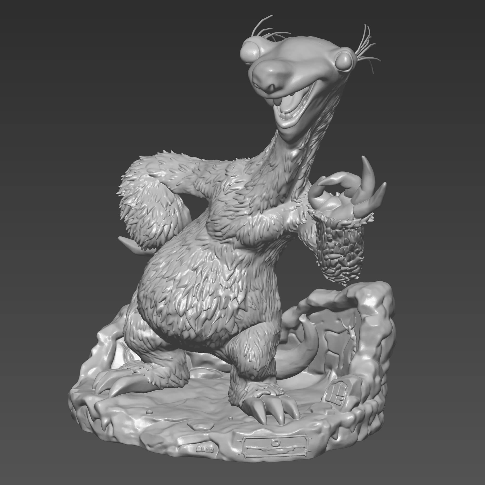 Ice Age Inspired Sid the Sloth 3D Print STL File 3D Model