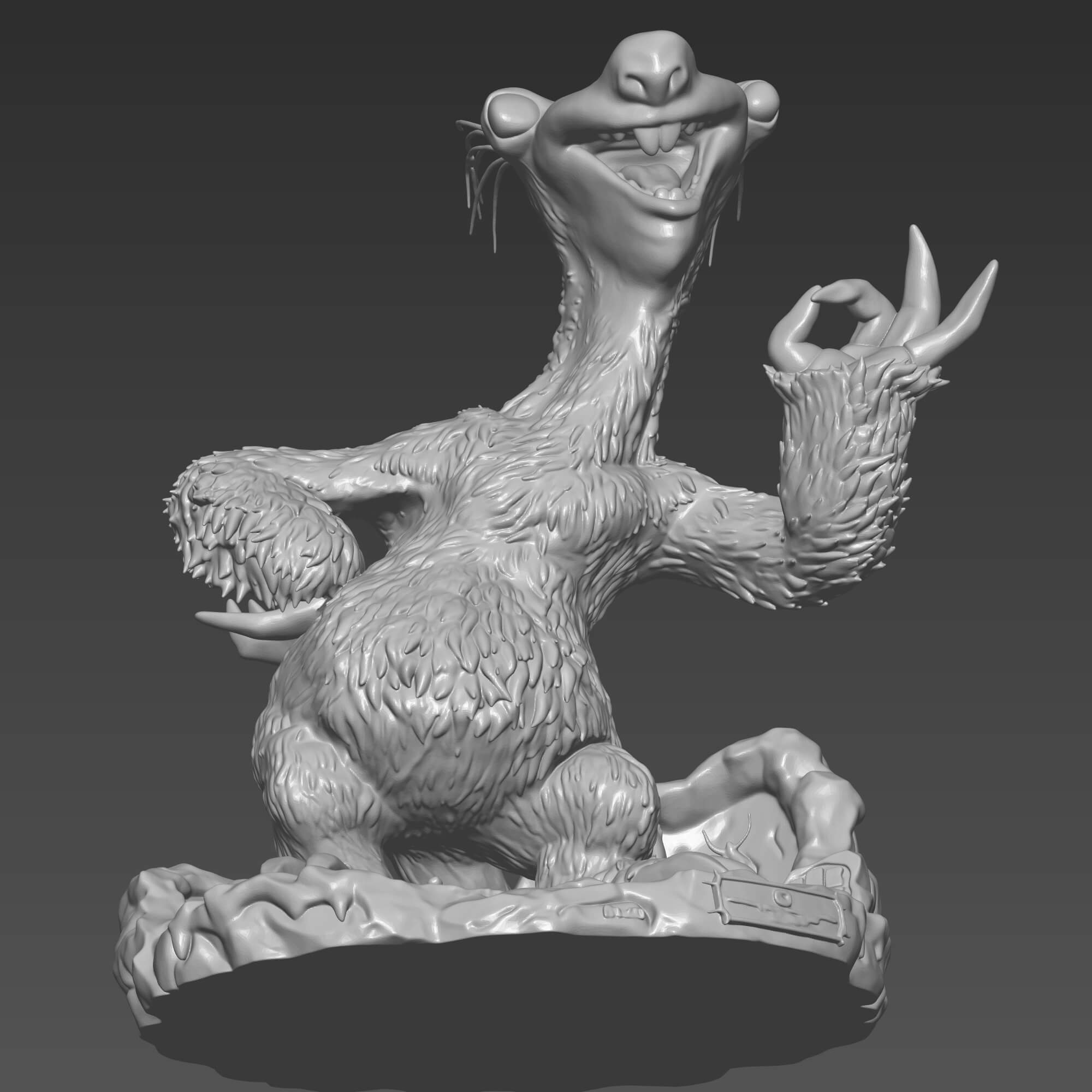 Ice Age Inspired Sid the Sloth 3D Print STL File 3D Model