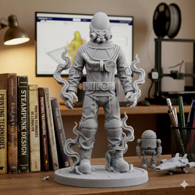 Johann Krauss 3D Print STL File - Hellboy Character Figurine