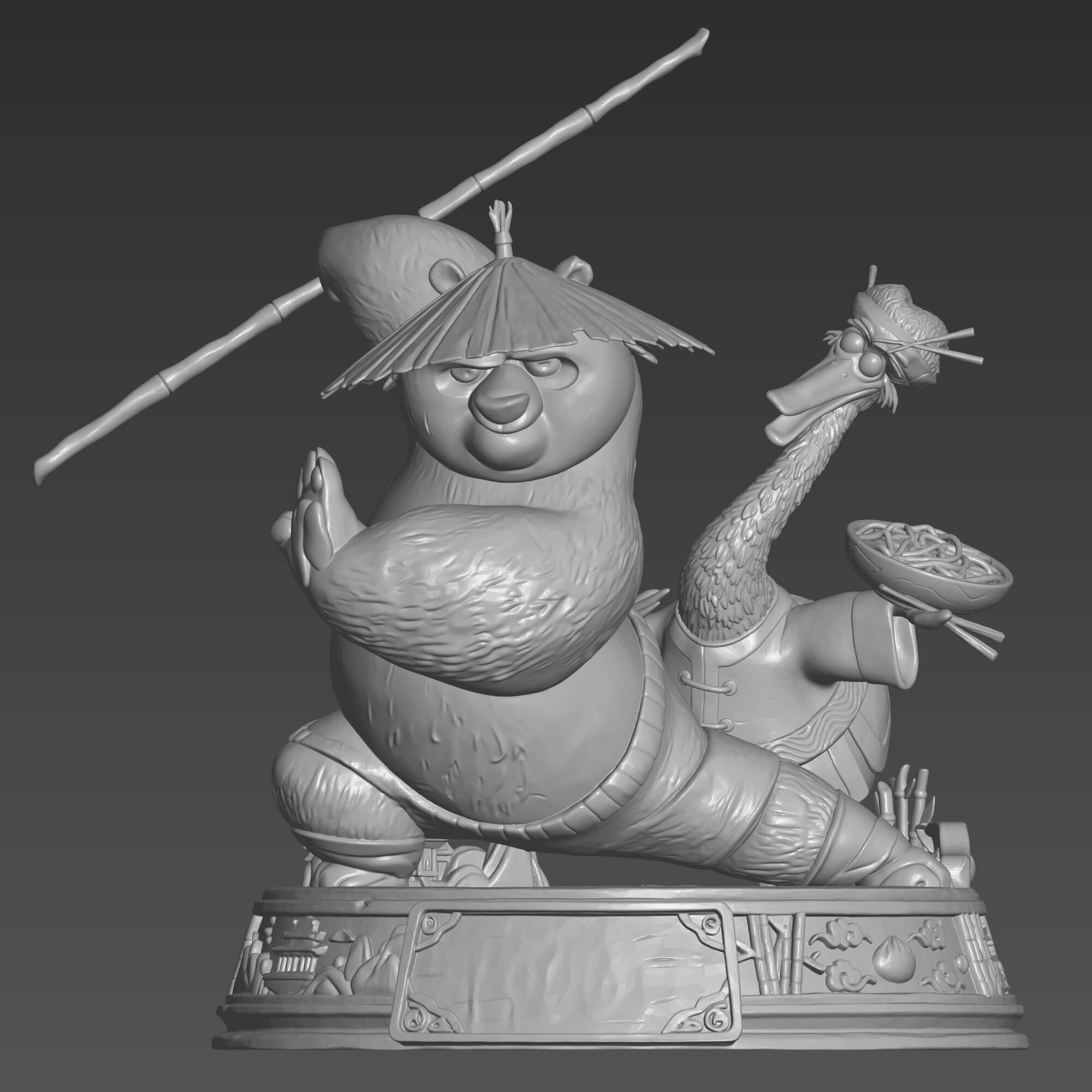 Kung Fu Panda 3D STL File Po and Mr Ping Diorama Figure STL 3D Model