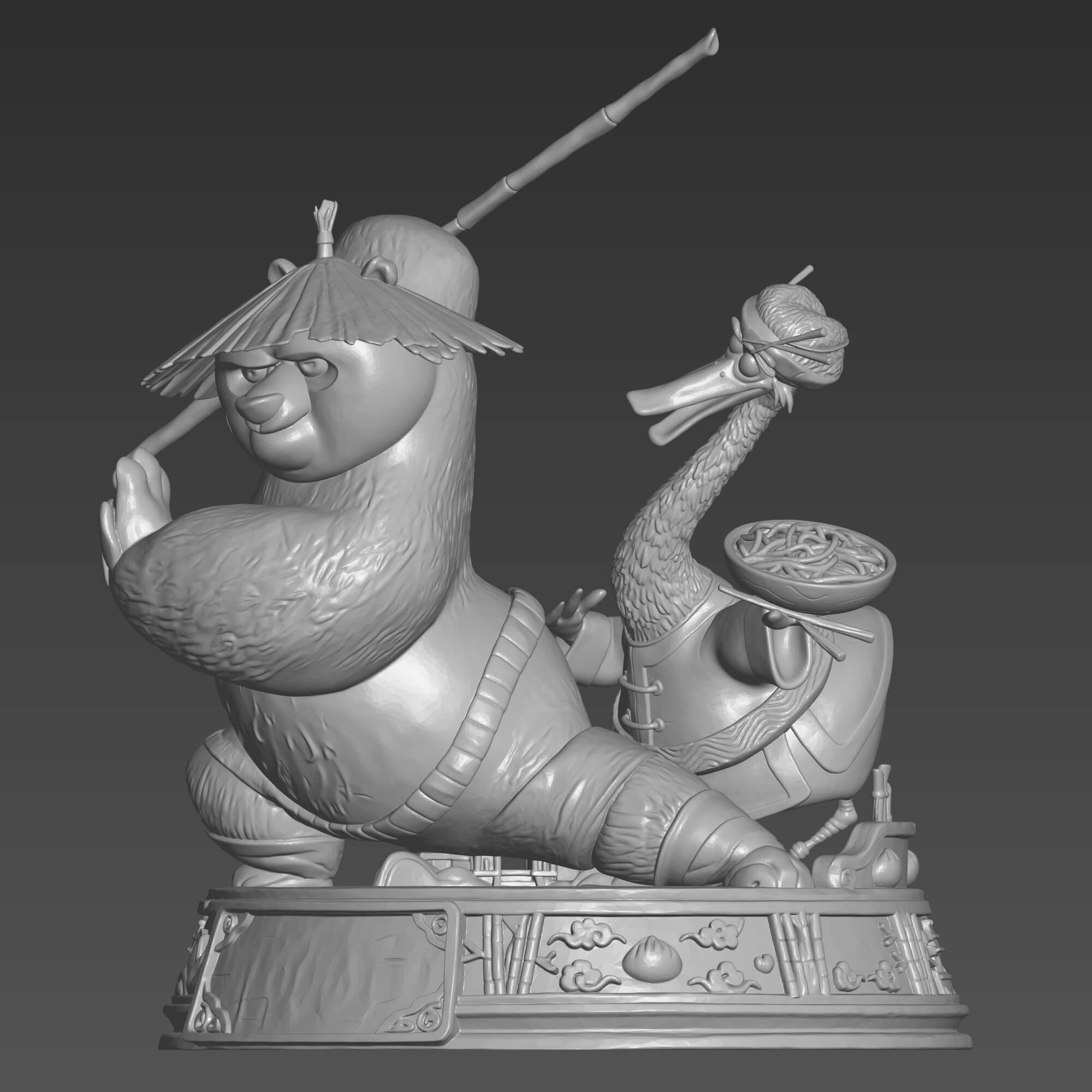 Kung Fu Panda 3D STL File Po and Mr Ping Diorama Figure STL 3D Model
