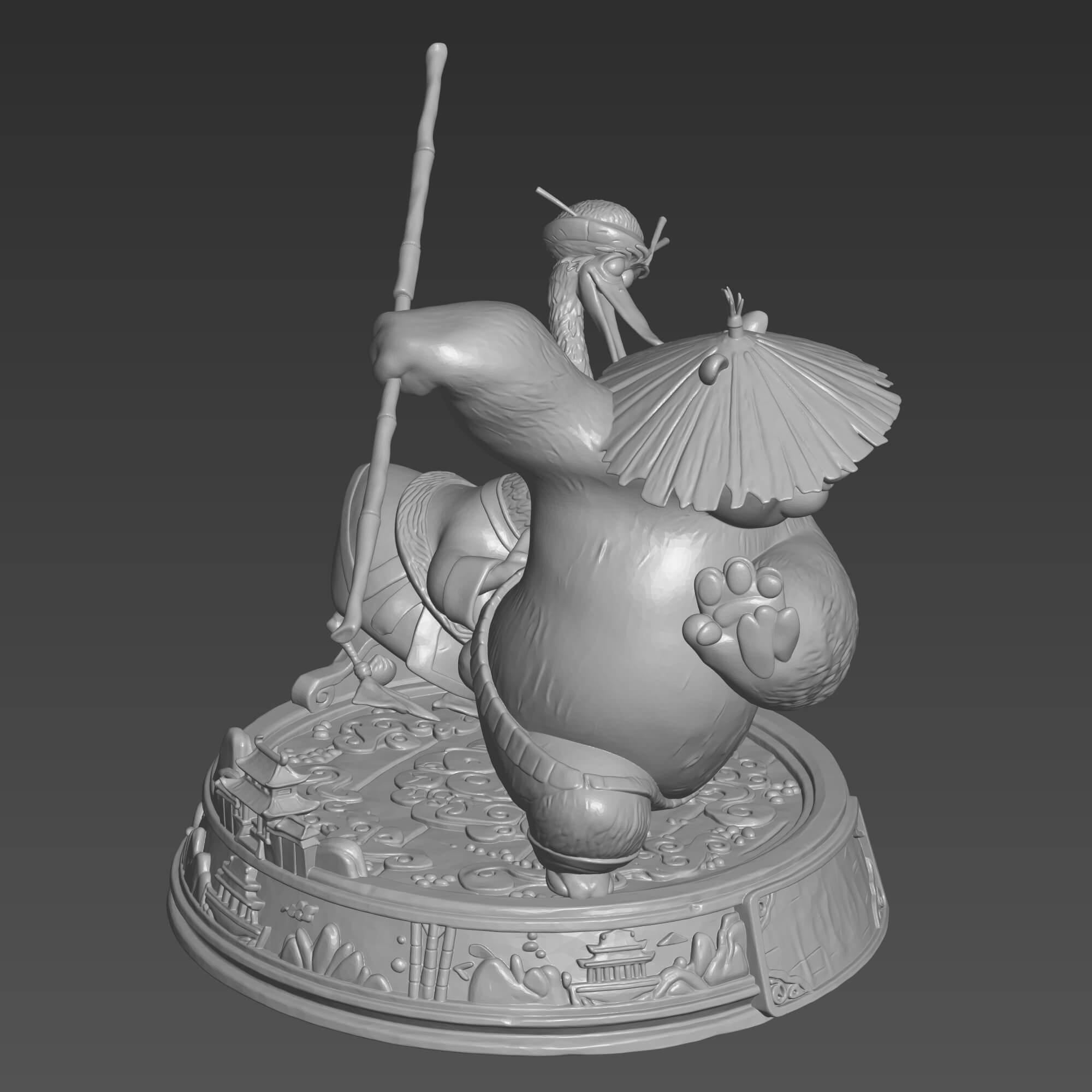 Kung Fu Panda 3D STL File Po and Mr Ping Diorama Figure STL 3D Model