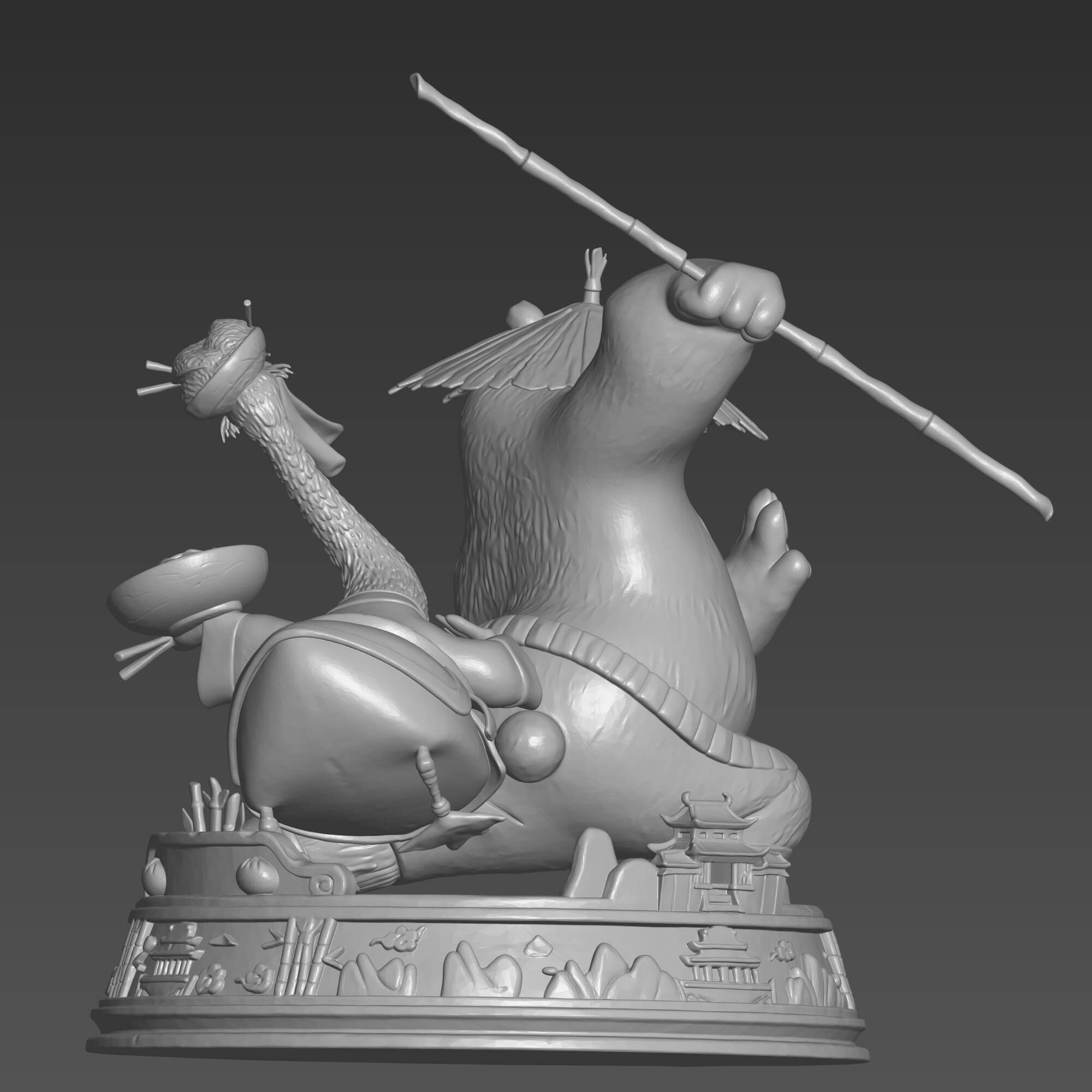 Kung Fu Panda 3D STL File Po and Mr Ping Diorama Figure STL 3D Model