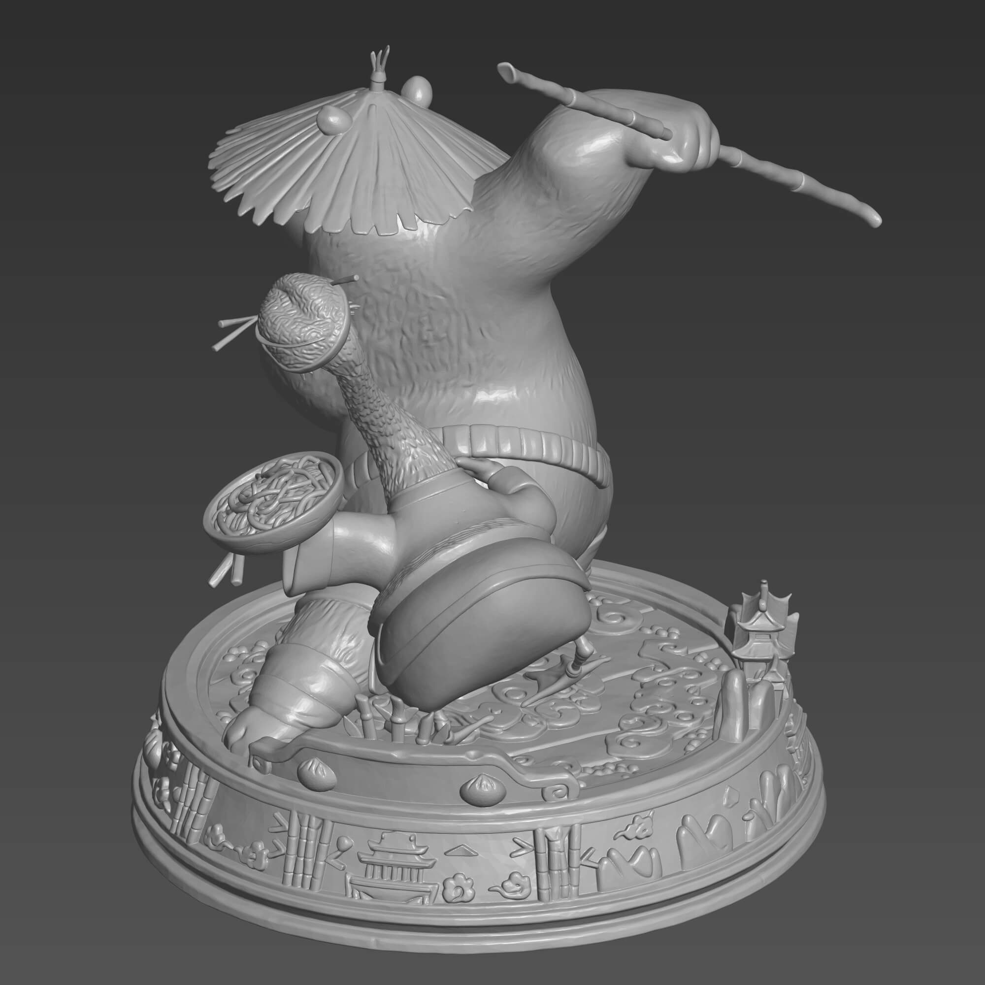 Kung Fu Panda 3D STL File Po and Mr Ping Diorama Figure STL 3D Model
