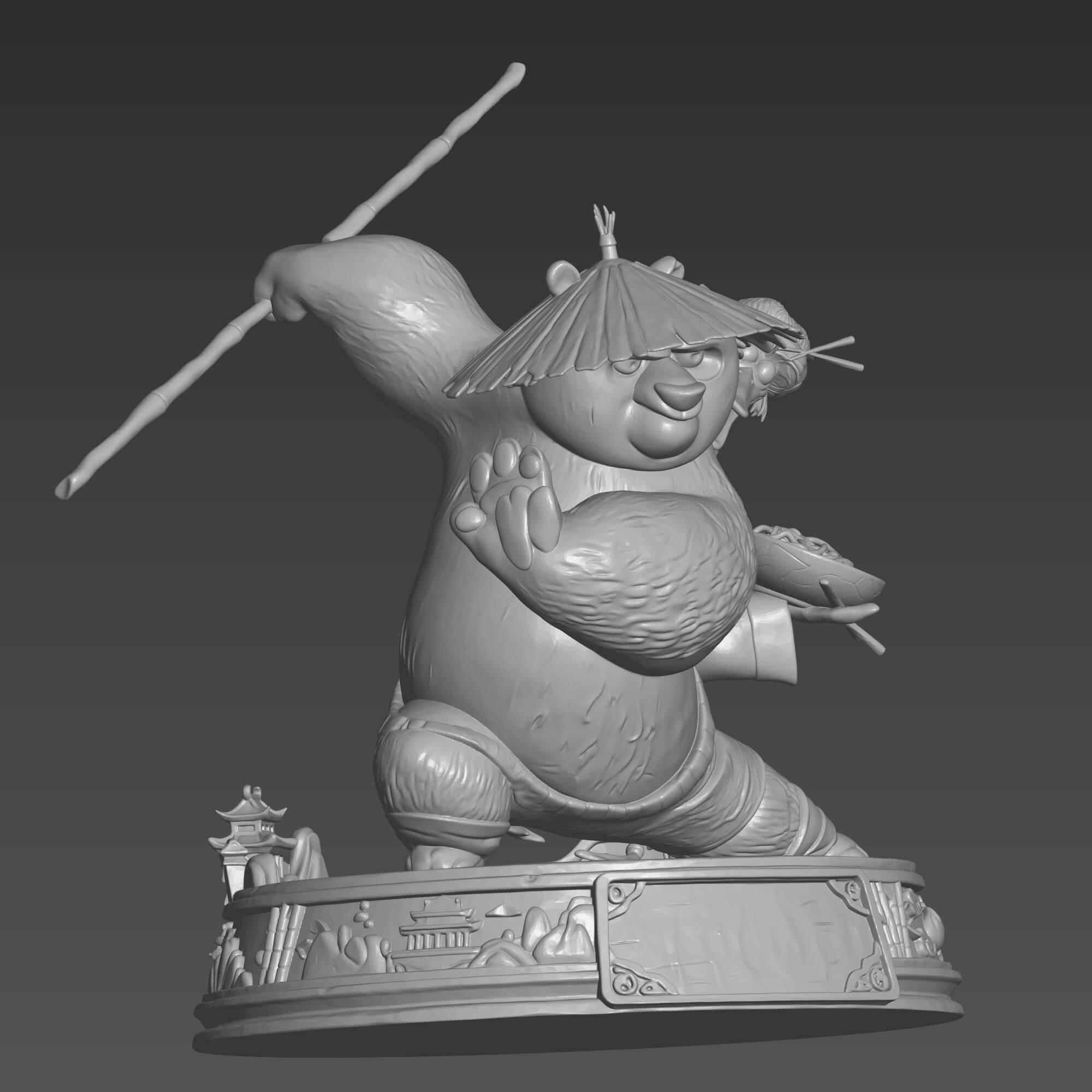 Kung Fu Panda 3D STL File Po and Mr Ping Diorama Figure STL 3D Model