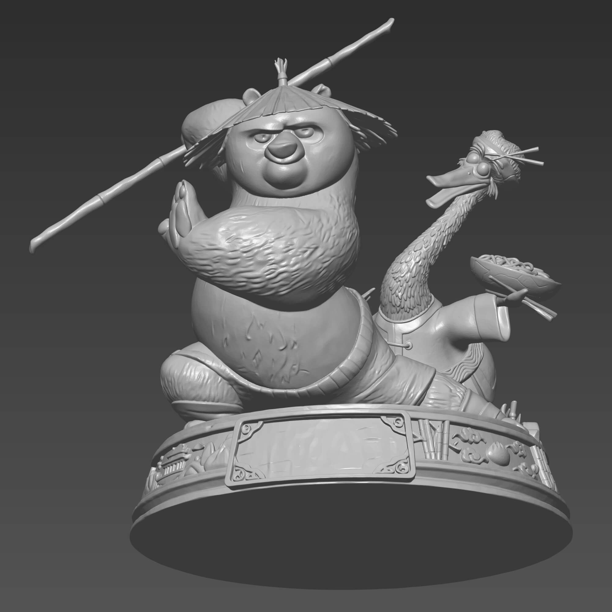 Kung Fu Panda 3D STL File Po and Mr Ping Diorama Figure STL 3D Model