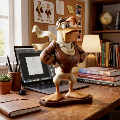 Launchpad McQuack 3D Print Model Pilot Duck STL File